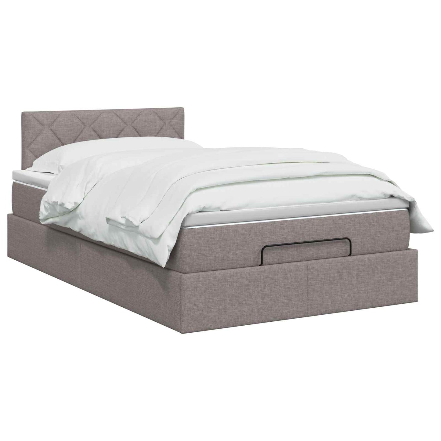 vidaXL Κρεβάτι Ottoman με Στρώμα και LED Taupe 120 x 190 cm Ύφασμα