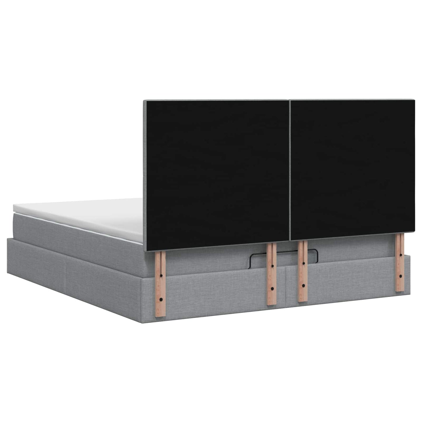 vidaXL Κρεβάτι Ottoman με Στρώμα και LED Ανοιχτό γκρι 140 x 190 cm