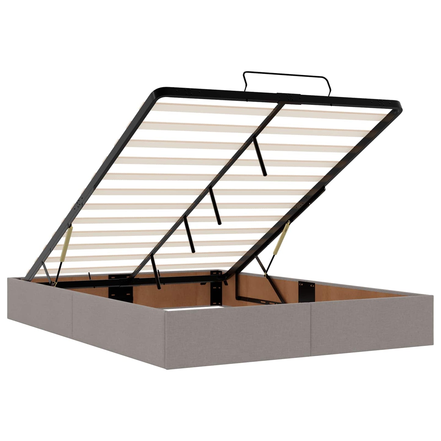 vidaXL Κρεβάτι Ottoman με Στρώμα και LED Taupe 140 x 190 cm Ύφασμα