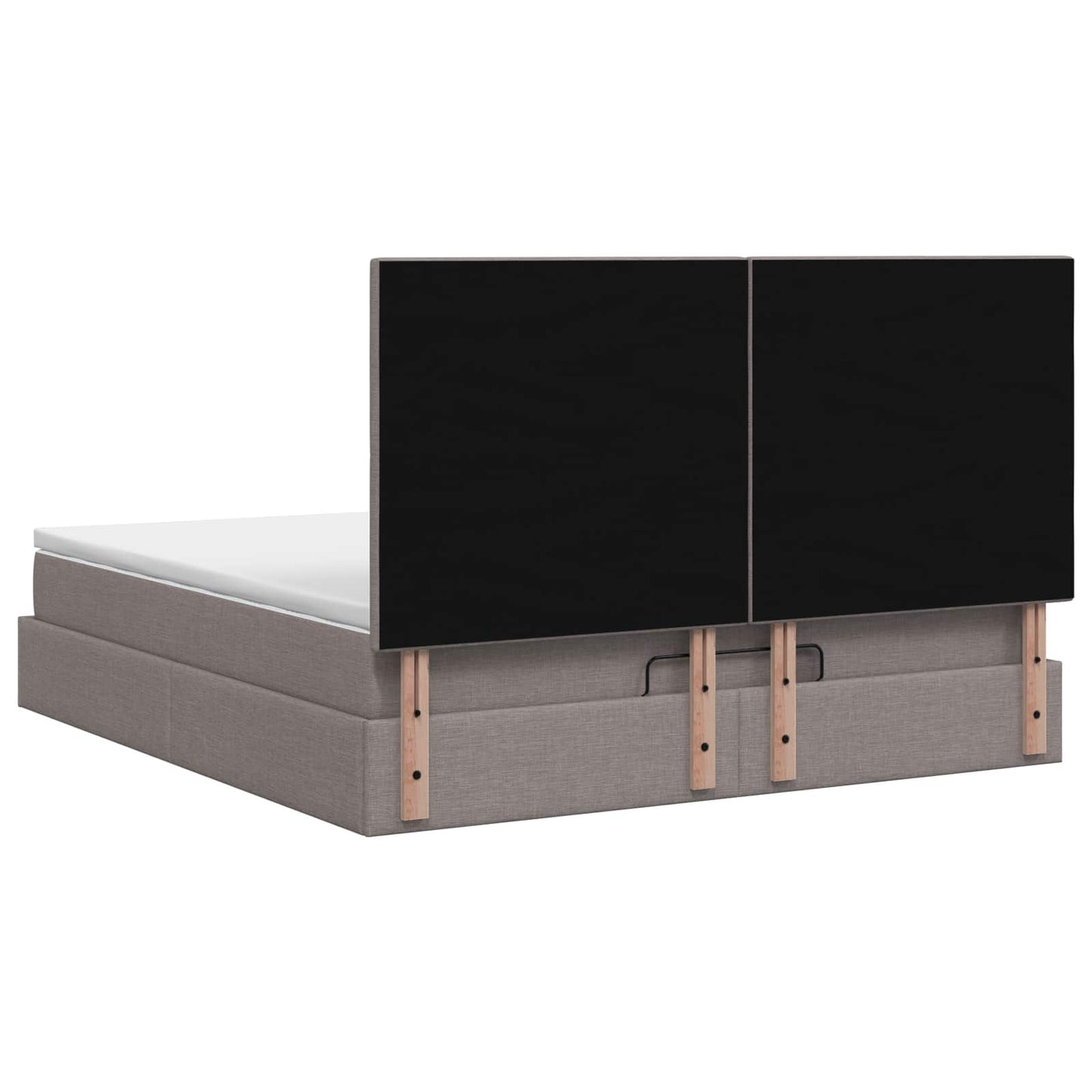 vidaXL Κρεβάτι Ottoman με Στρώμα και LED Taupe 140 x 190 cm Ύφασμα