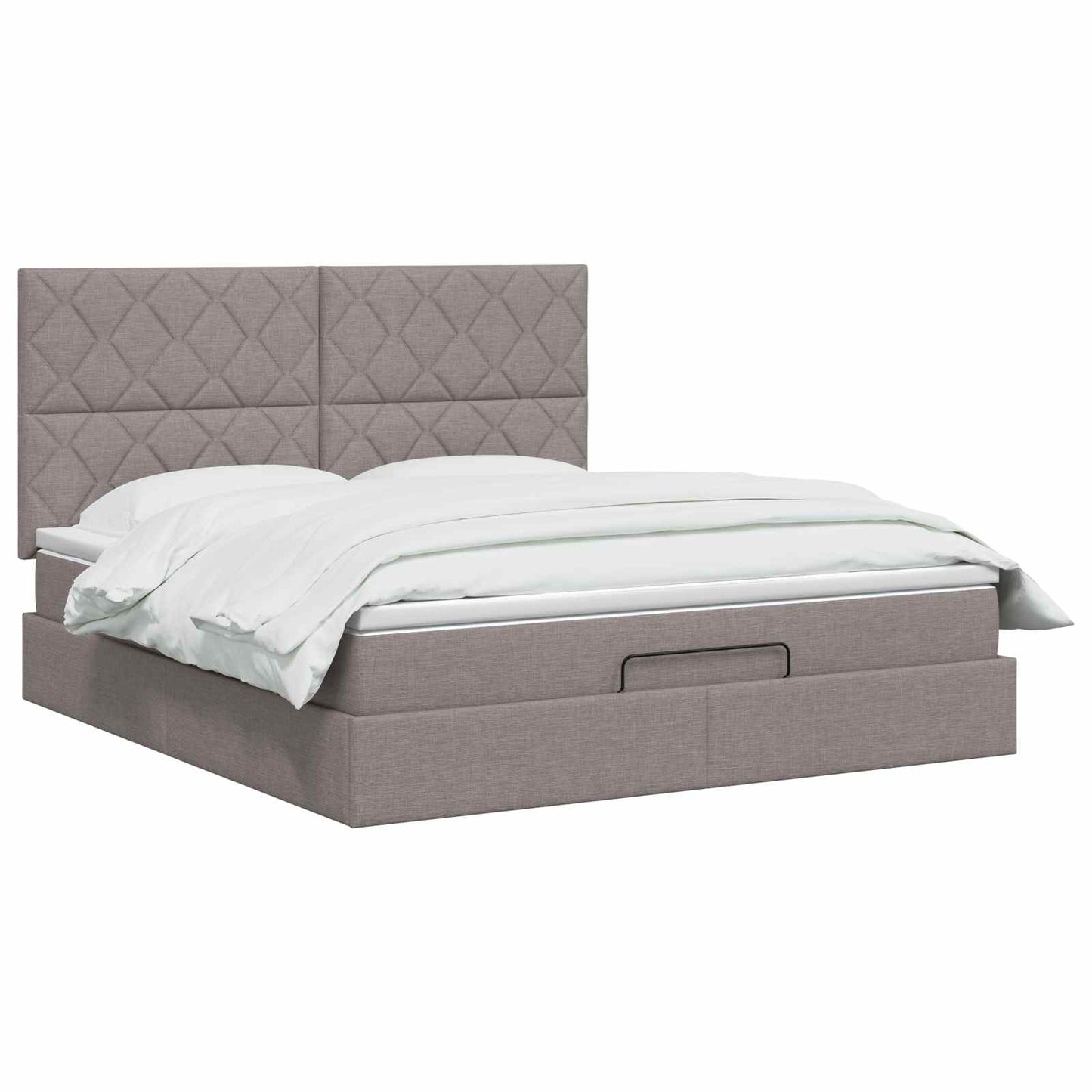 vidaXL Κρεβάτι Ottoman με Στρώμα και LED Taupe 140 x 190 cm Ύφασμα