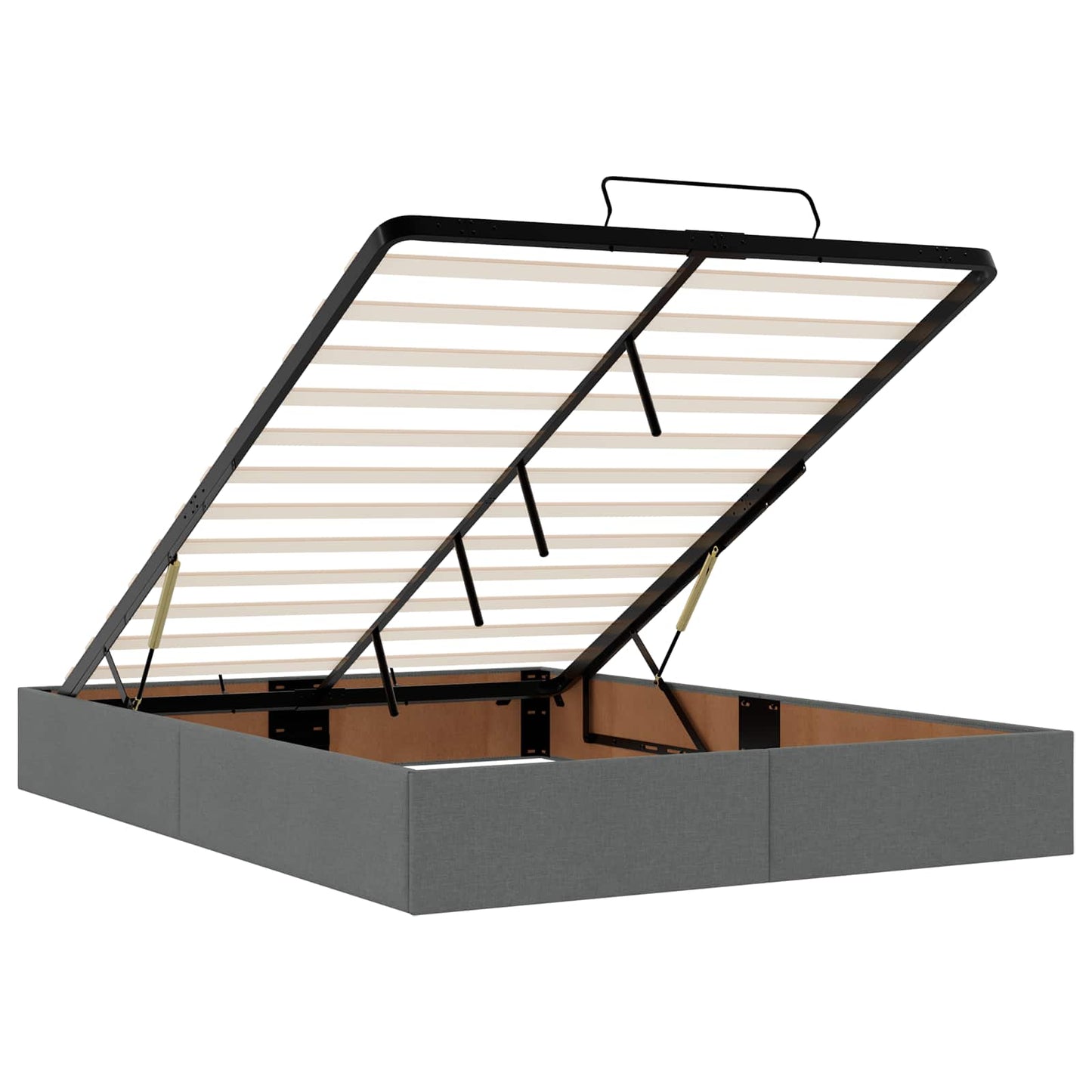 vidaXL Κρεβάτι Ottoman με Στρώμα και LED Σκούρο Γκρι 160 x 200 cm