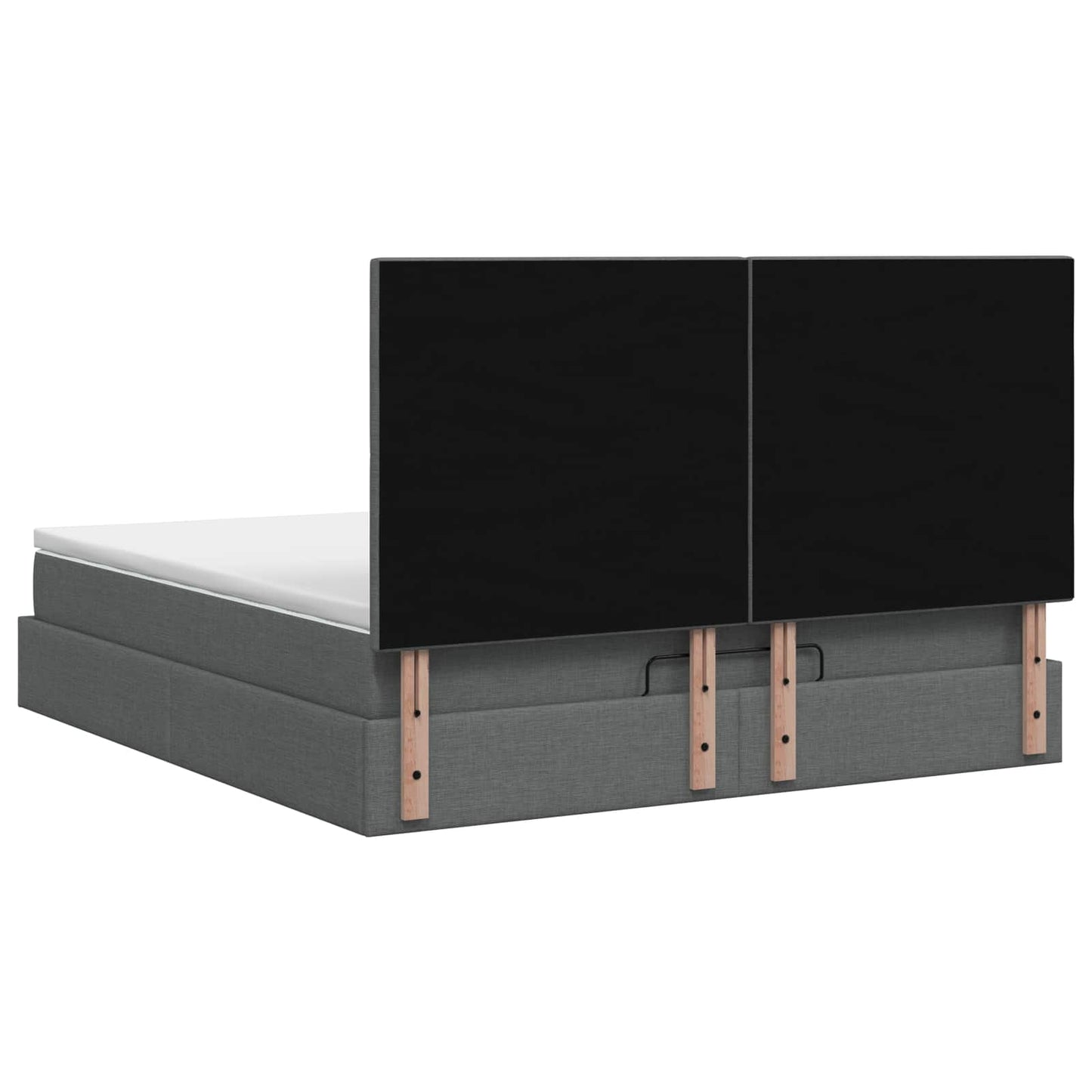 vidaXL Κρεβάτι Ottoman με Στρώμα και LED Σκούρο Γκρι 160 x 200 cm