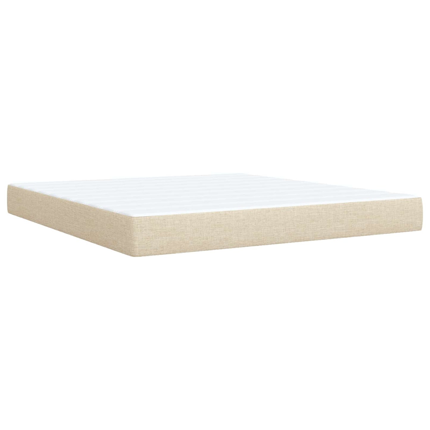vidaXL Κρεβάτι Ottoman με Στρώμα και LED Κρεμ 180 x 200 cm Ύφασμα