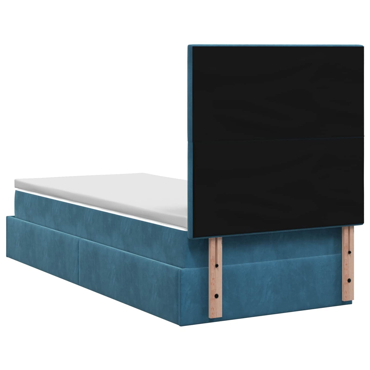 vidaXL Κρεβάτι Ottoman με Στρώμα και LED Σκούρο Μπλε 90 x 200 cm