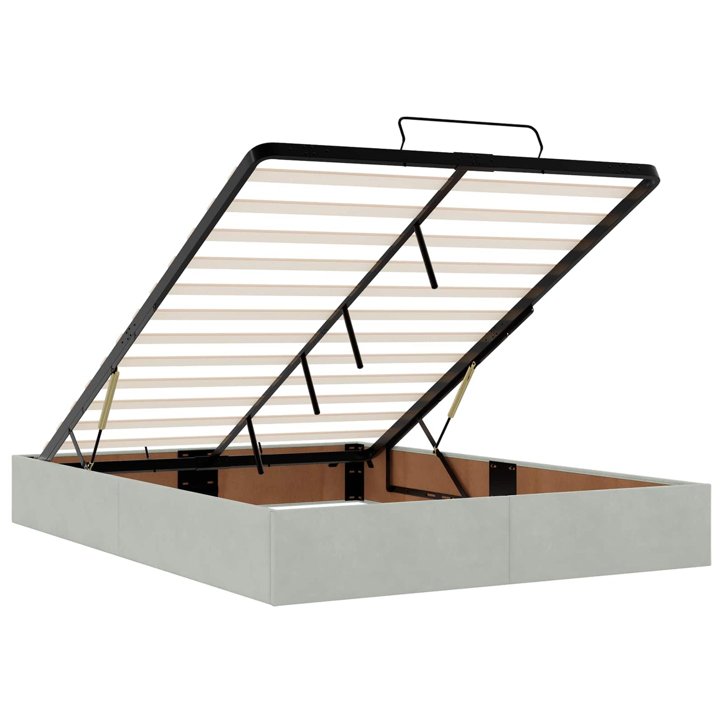 vidaXL Κρεβάτι Ottoman με Στρώμα και LED Ανοιχτό γκρι 140 x 200 cm