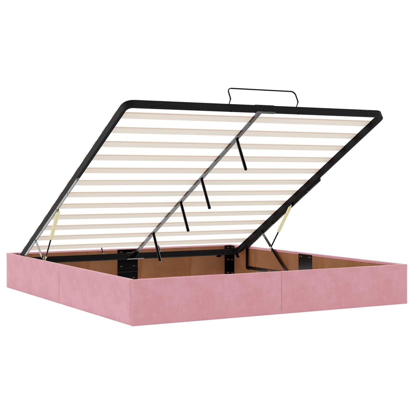 vidaXL Κρεβάτι Ottoman με Στρώμα και LED Ροζ 180 x 200 cm Βελούδο