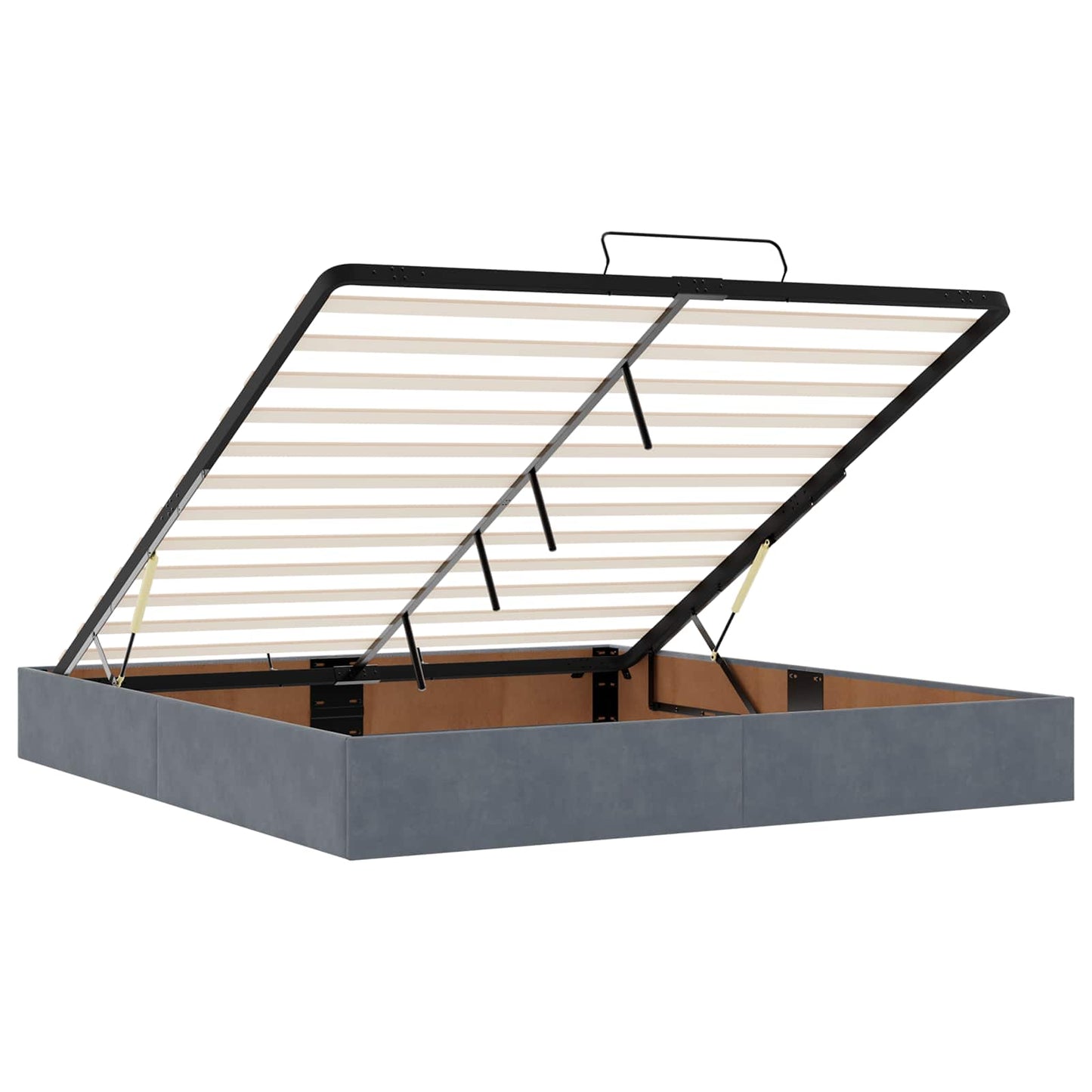 vidaXL Κρεβάτι Ottoman με Στρώμα και LED Σκούρο Γκρι 200 x 200 cm