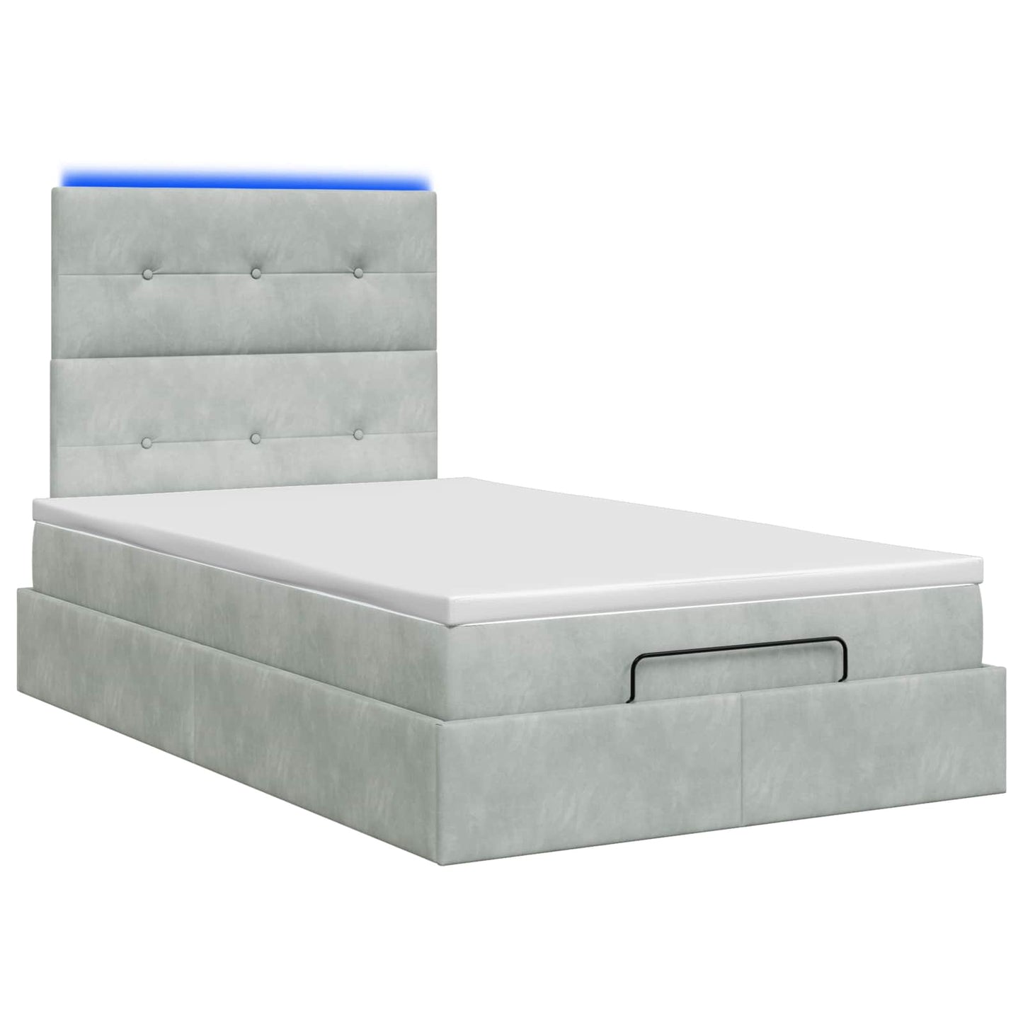 vidaXL Κρεβάτι Ottoman με Στρώμα και LED Ανοιχτό γκρι 120 x 200 cm