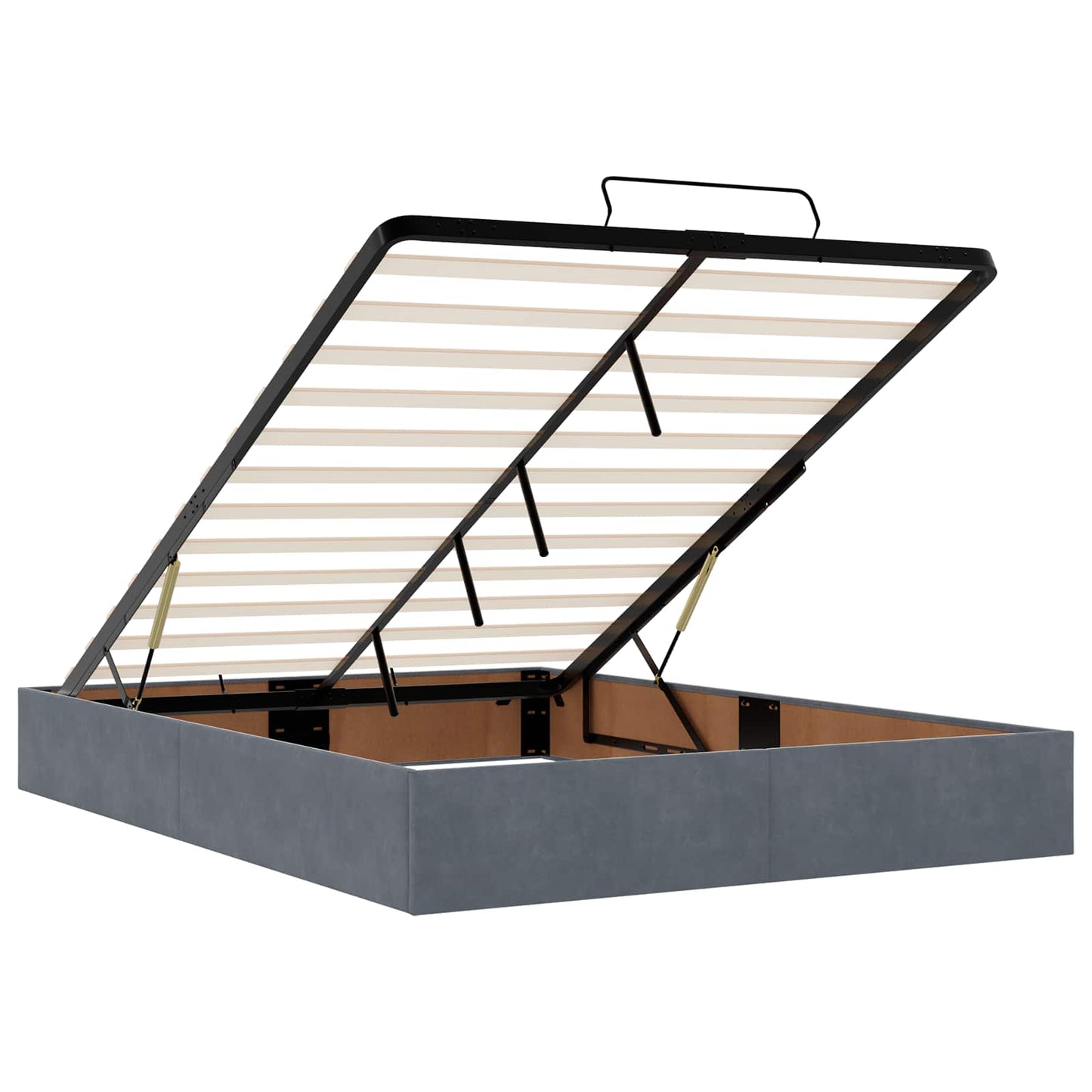 vidaXL Κρεβάτι Ottoman με Στρώμα και LED Σκούρο Γκρι 140 x 190 cm