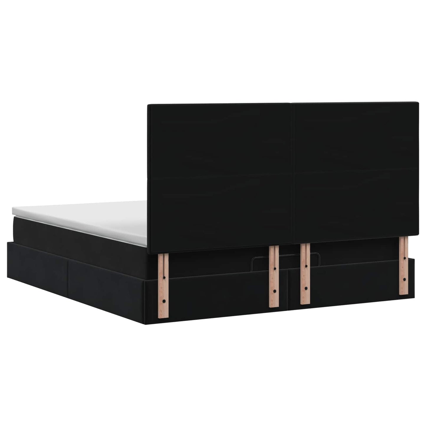 vidaXL Κρεβάτι Ottoman με Στρώμα και LED Μαύρο 140 x 190 cm Βελούδο