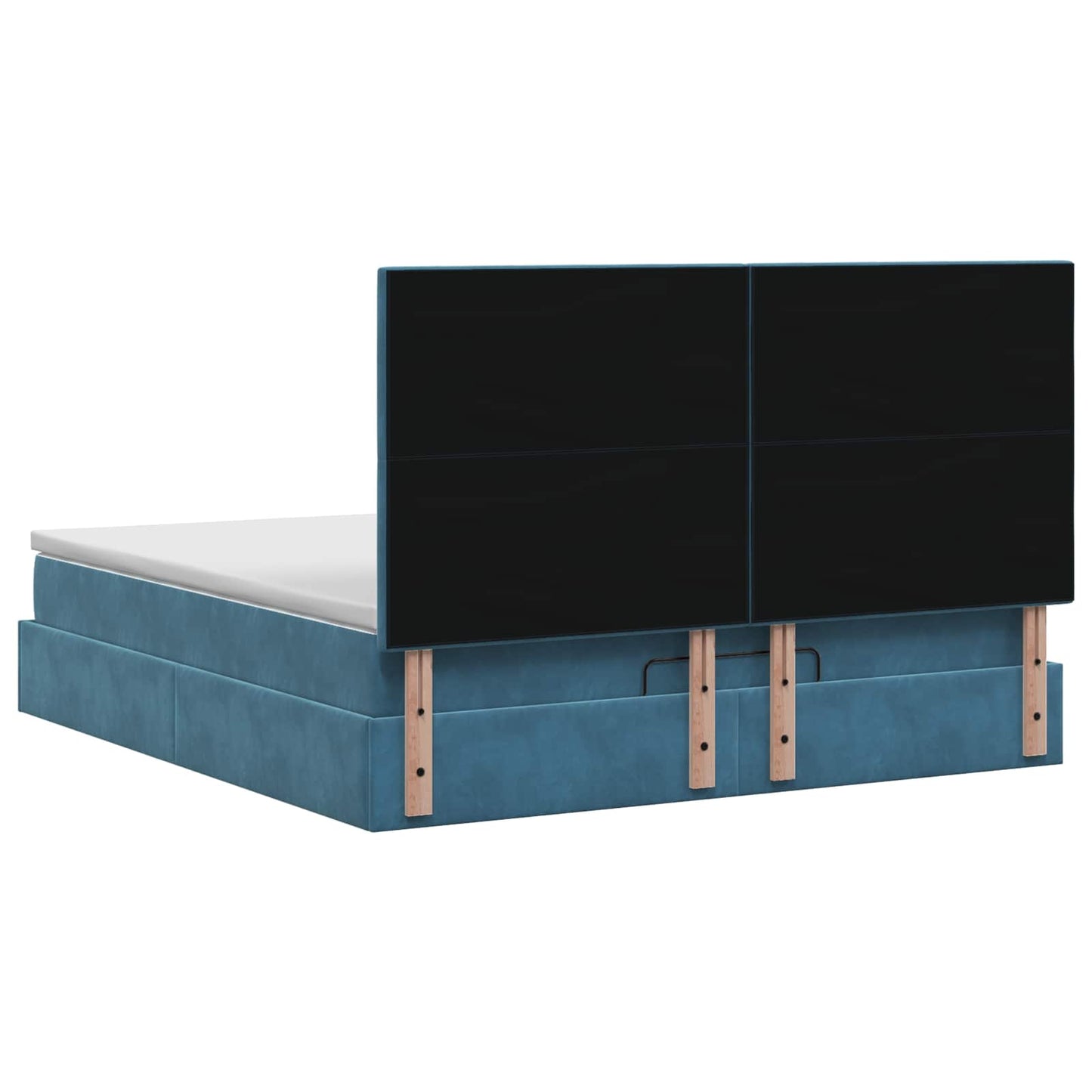 vidaXL Κρεβάτι Ottoman με Στρώμα και LED Σκούρο Μπλε 140 x 200 cm