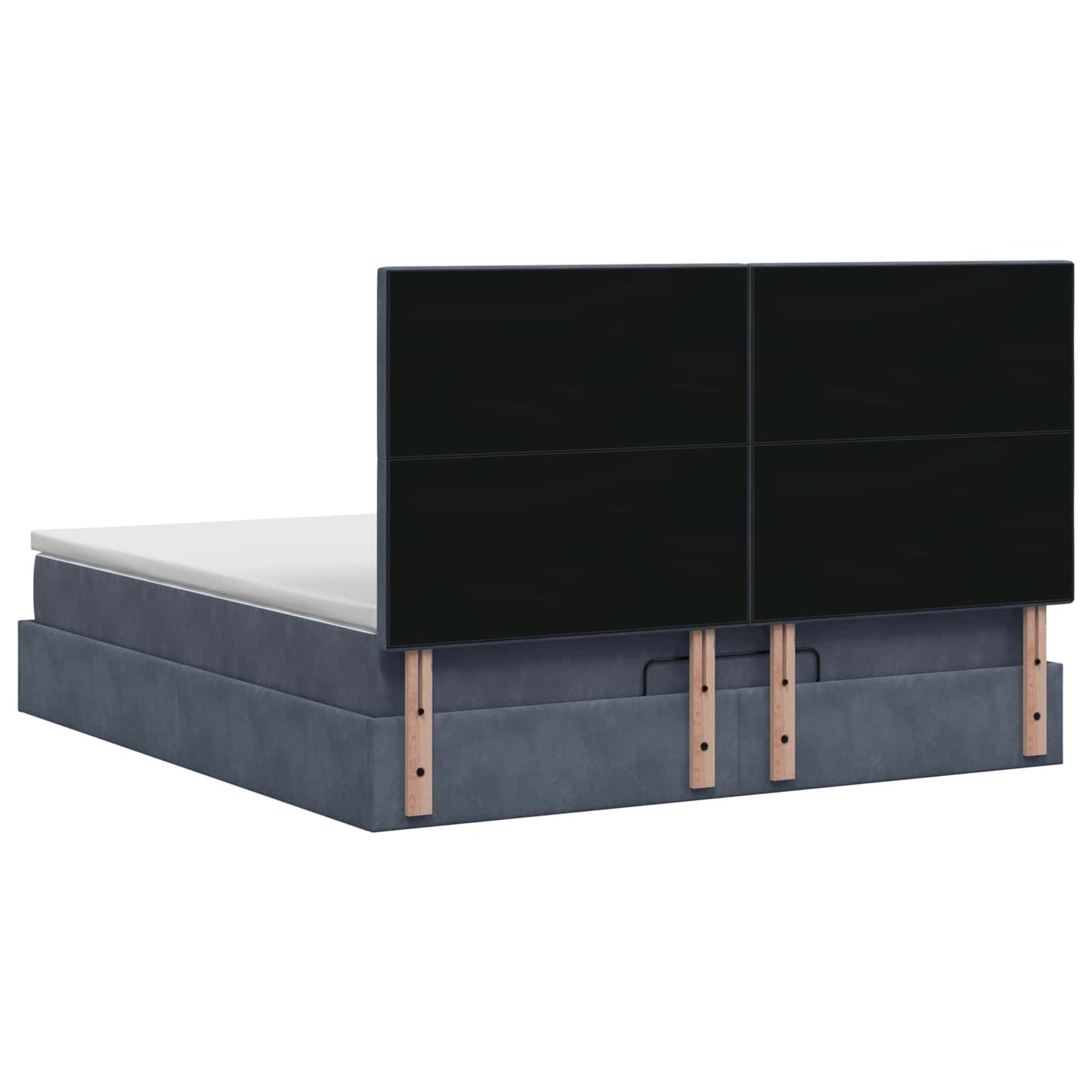 vidaXL Κρεβάτι Ottoman με Στρώμα και LED Σκούρο Γκρι 160 x 200 cm
