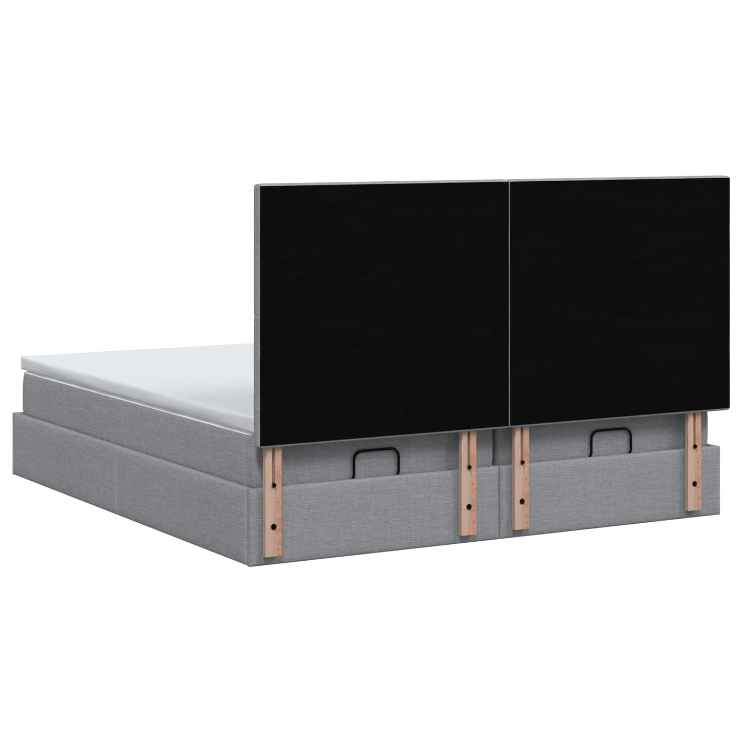 vidaXL Κρεβάτι Ottoman με Στρώμα και LED Ανοιχτό γκρι 160 x 200 cm