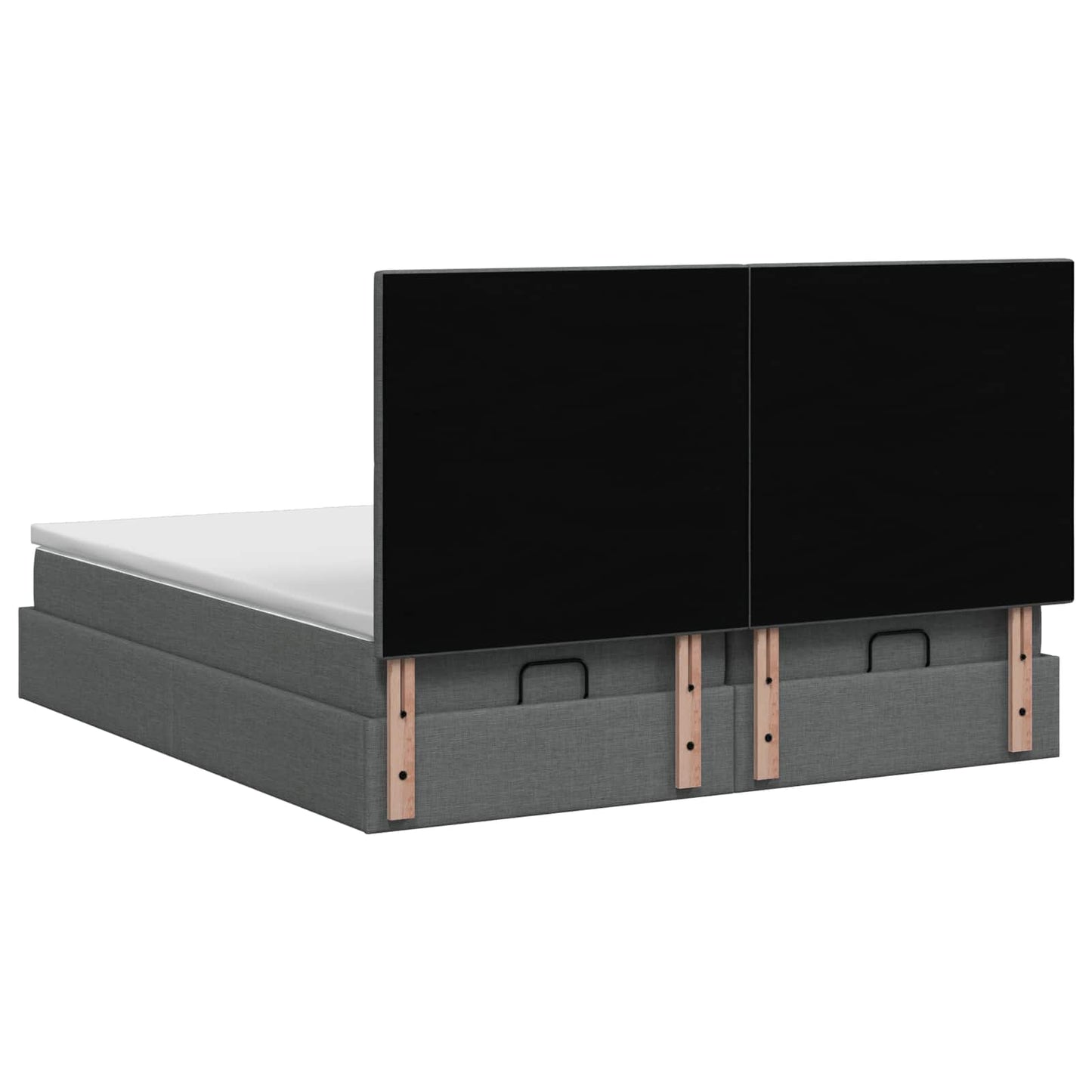 vidaXL Κρεβάτι Ottoman με Στρώμα και LED Σκούρο Γκρι 160 x 200 cm