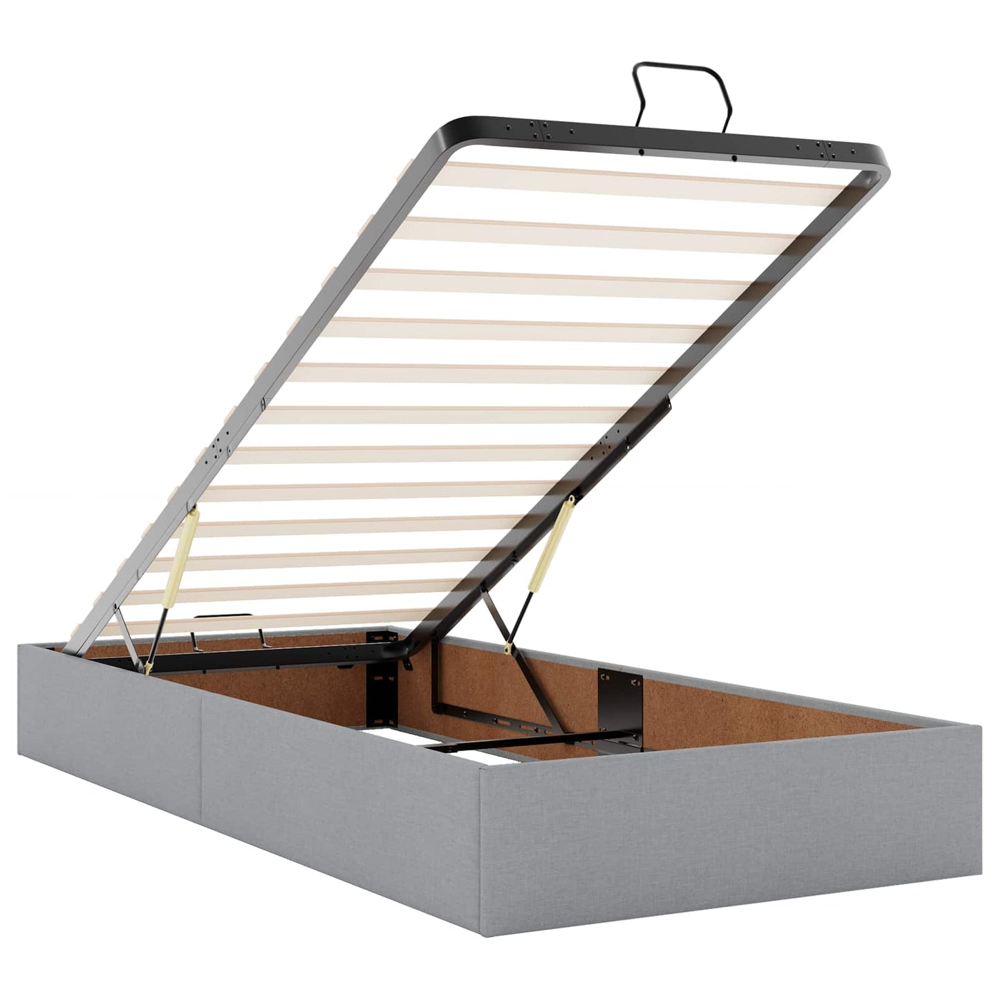 vidaXL Κρεβάτι Ottoman με Στρώμα και LED Ανοιχτό γκρι 180 x 200 cm
