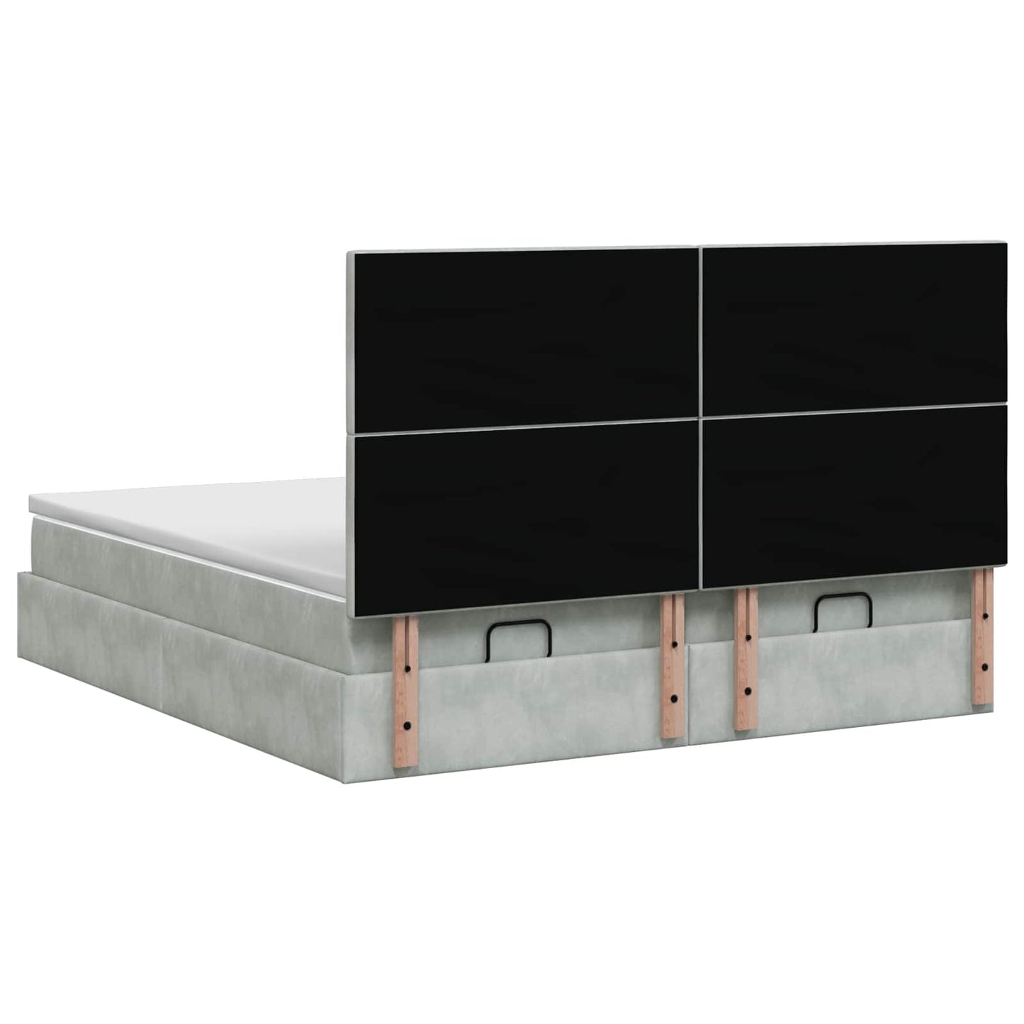 vidaXL Κρεβάτι Ottoman με Στρώμα και LED Ανοιχτό γκρι 180 x 200 cm