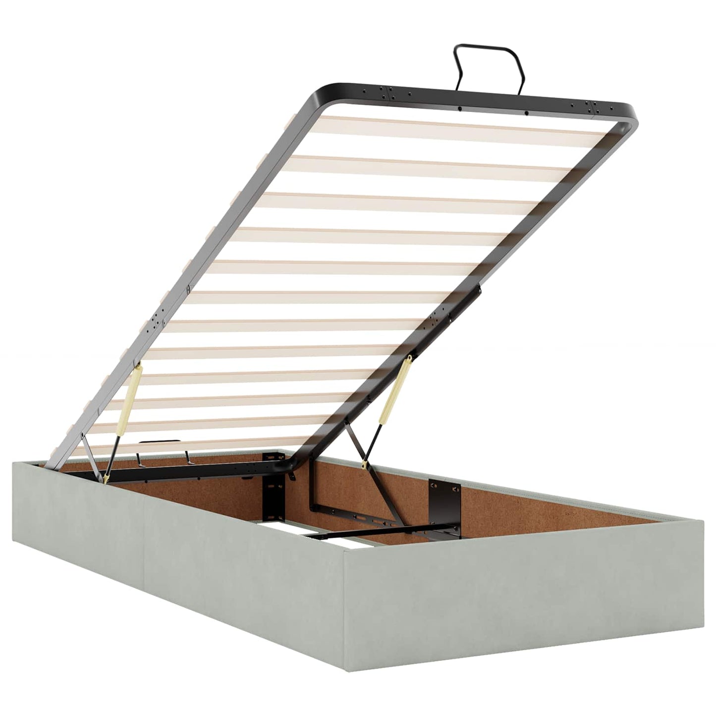 vidaXL Κρεβάτι Ottoman με Στρώμα και LED Ανοιχτό γκρι 160 x 200 cm