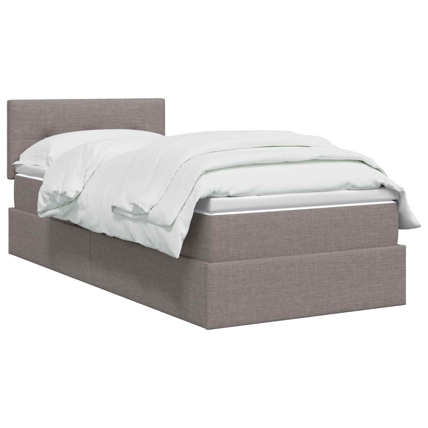 vidaXL Κρεβάτι με αποθηκευτικό χώρο και στρώμα Taupe 90 x 190 cm