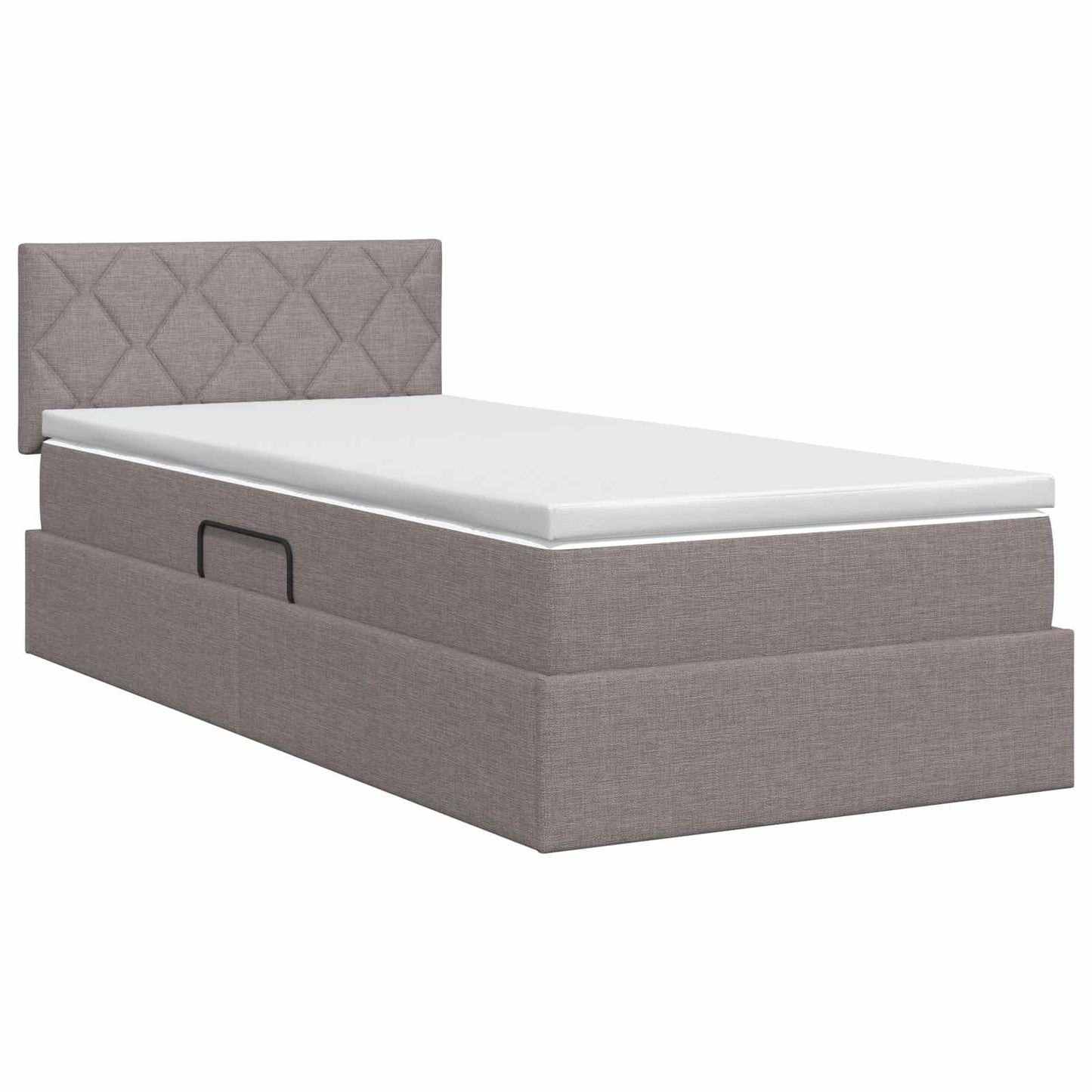 vidaXL Κρεβάτι με αποθηκευτικό χώρο και στρώμα Taupe 100 x 200 cm