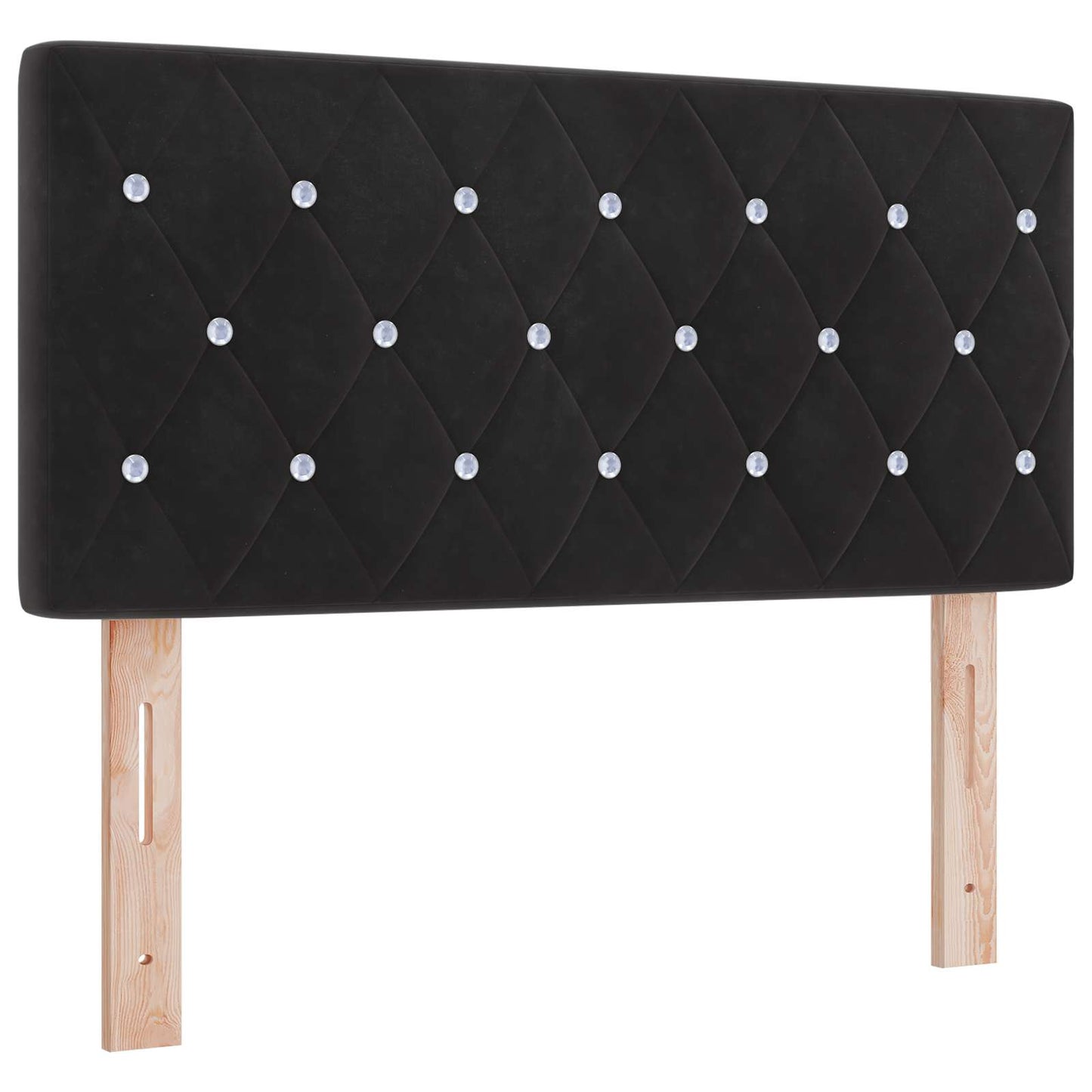 vidaXL Κρεβάτι Αποθήκης με κεφαλάρι Μαύρο 90 x 190 cm Βελούδο