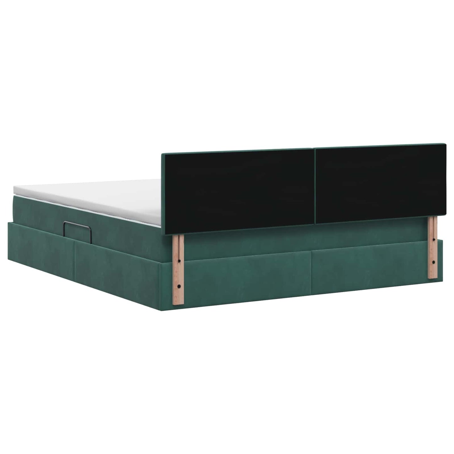 vidaXL Κρεβάτι Αποθήκης Σκούρο Πράσινο 140 x 200 cm Βελούδο