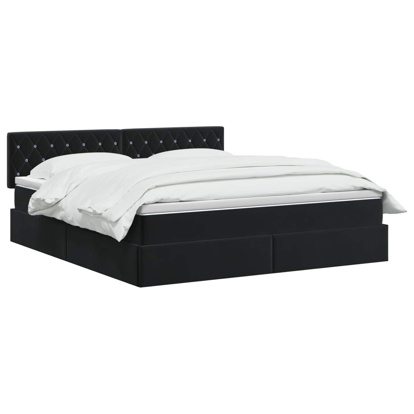 vidaXL Κρεβάτι Αποθήκης με κεφαλάρι Μαύρο 160 x 200 cm Βελούδο