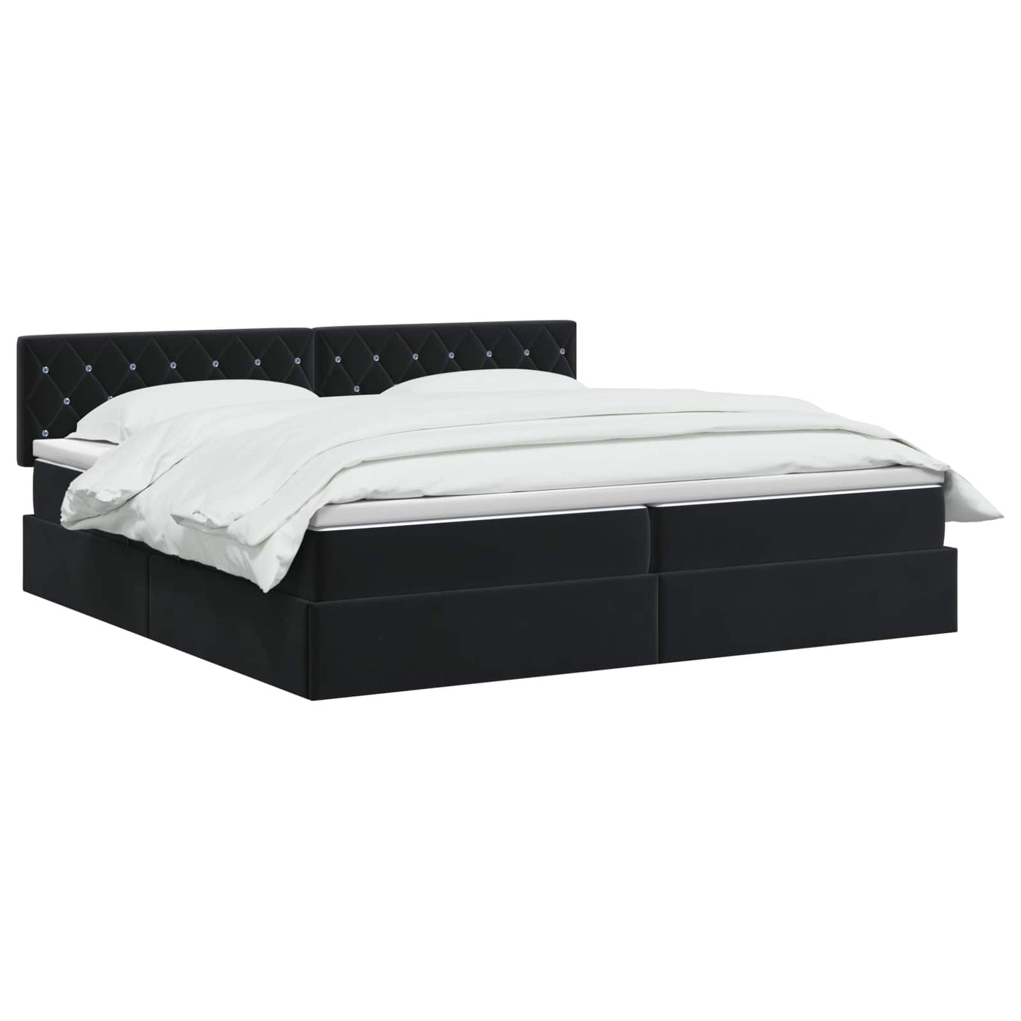 vidaXL Κρεβάτι Αποθήκης με κεφαλάρι Μαύρο 200 x 200 cm Βελούδο