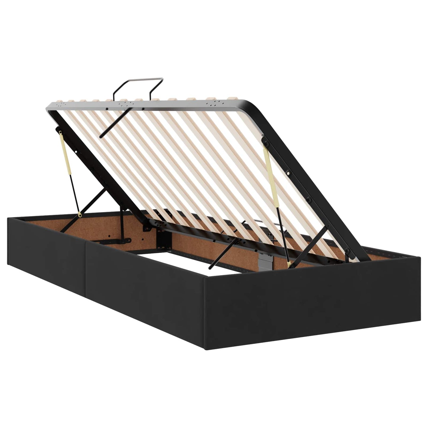 vidaXL Κρεβάτι Αποθήκης με κεφαλάρι Μαύρο 100 x 200 cm Βελούδο
