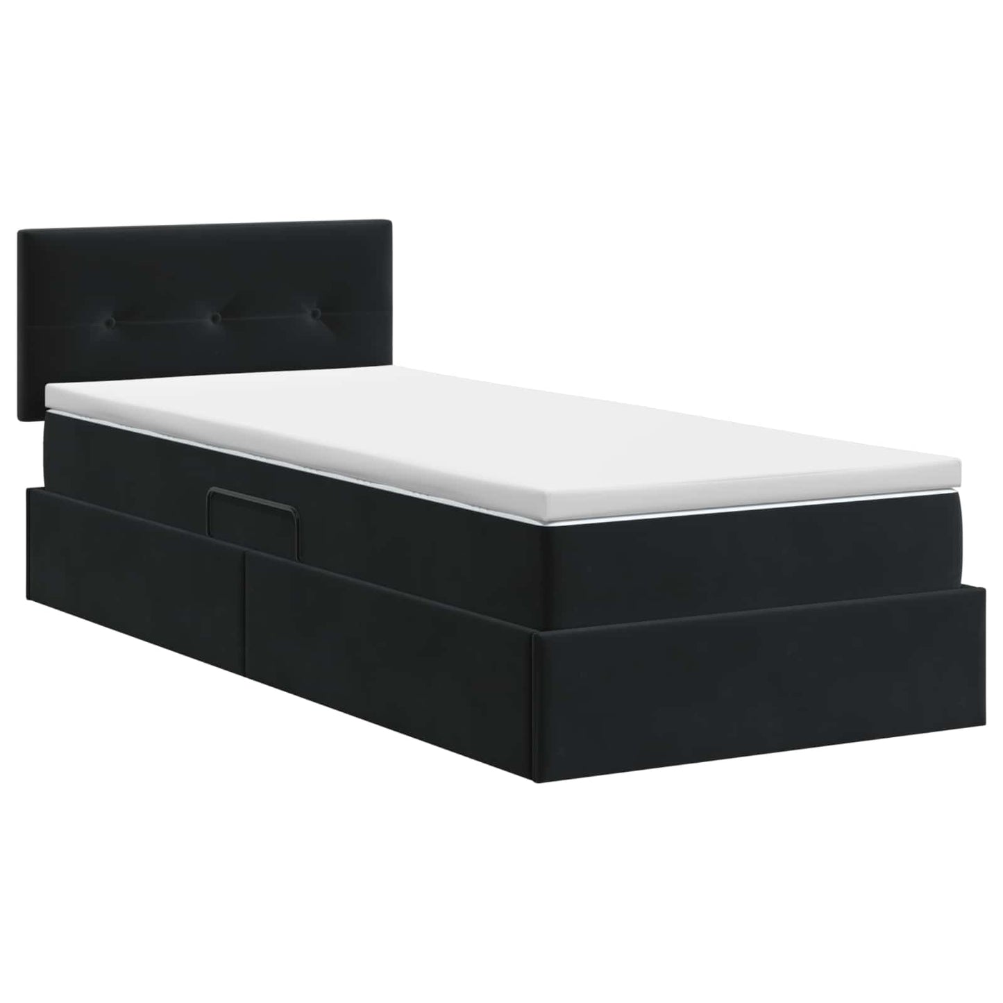 vidaXL Κρεβάτι Αποθήκης με κεφαλάρι Μαύρο 100 x 200 cm Βελούδο