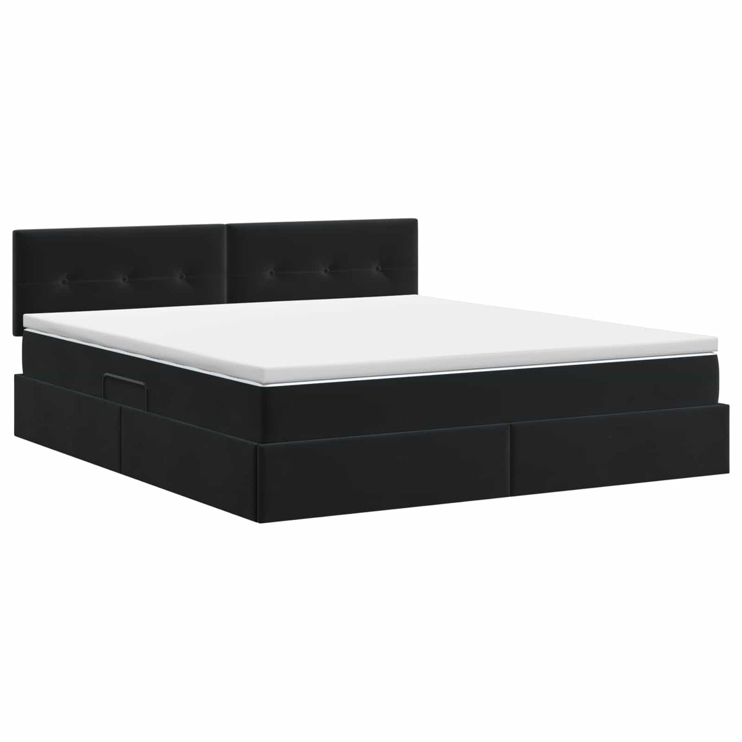 vidaXL Κρεβάτι Αποθήκης με κεφαλάρι Μαύρο 180 x 200 cm Βελούδο