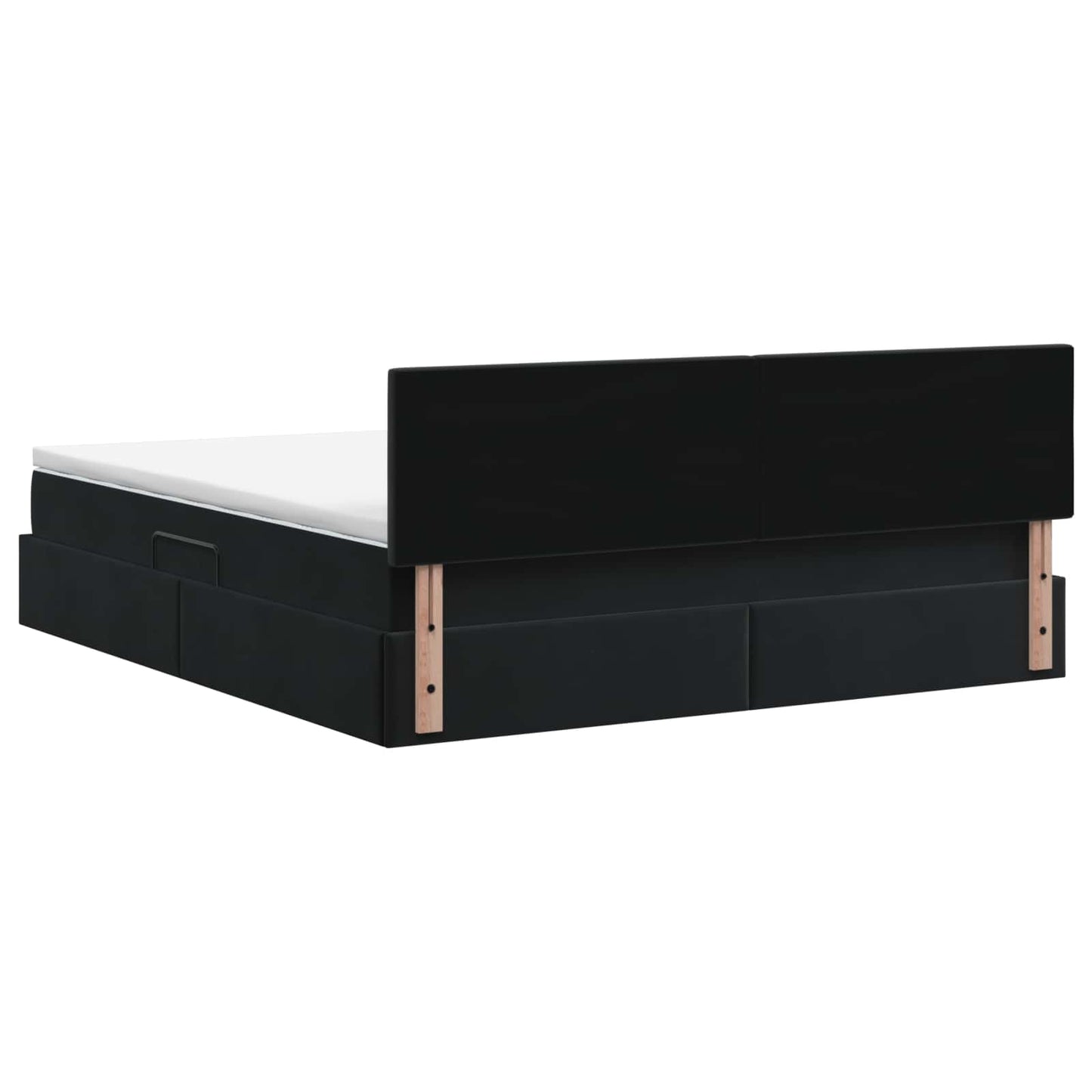 vidaXL Κρεβάτι Αποθήκης με κεφαλάρι Μαύρο 180 x 200 cm Βελούδο