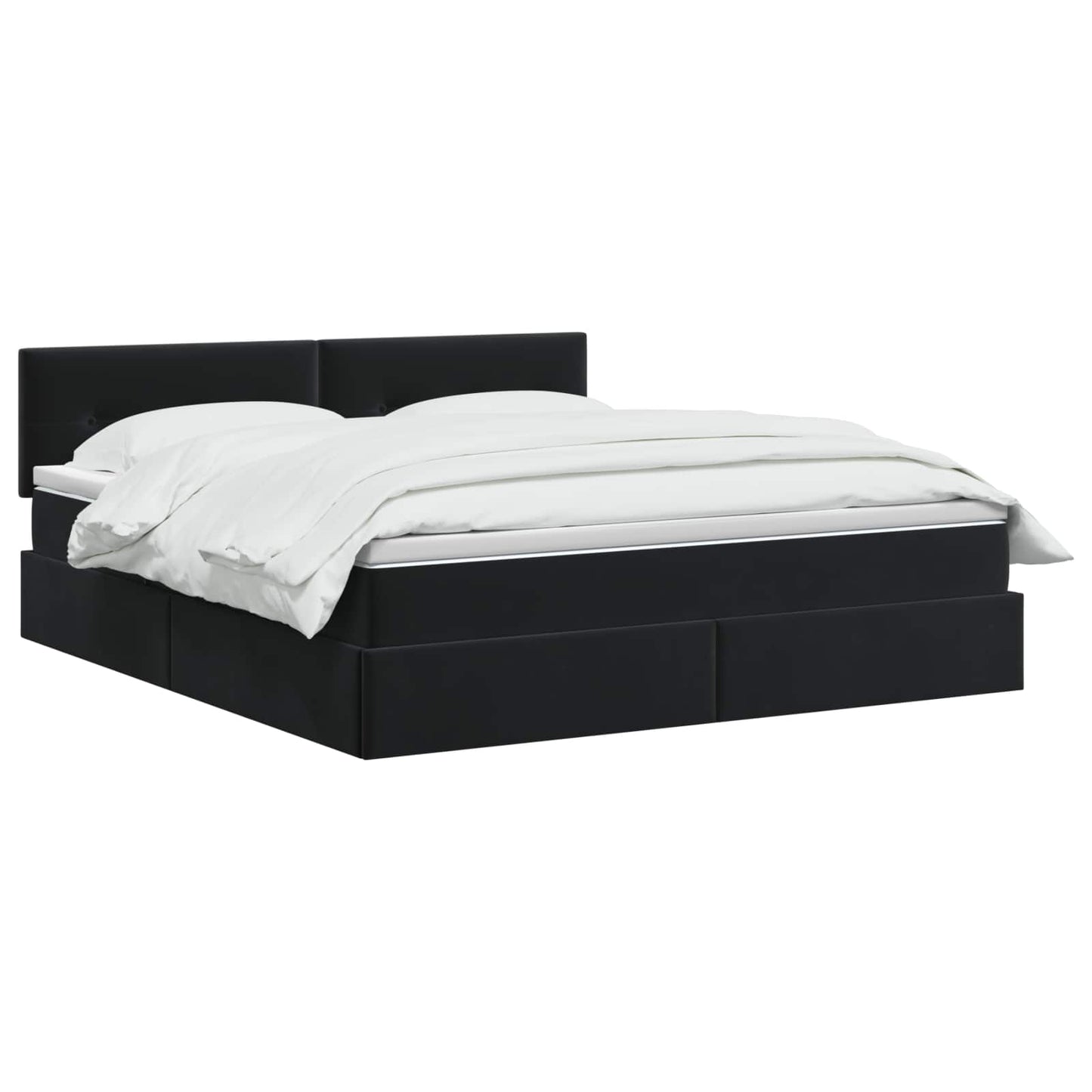 vidaXL Κρεβάτι Αποθήκης με κεφαλάρι Μαύρο 180 x 200 cm Βελούδο