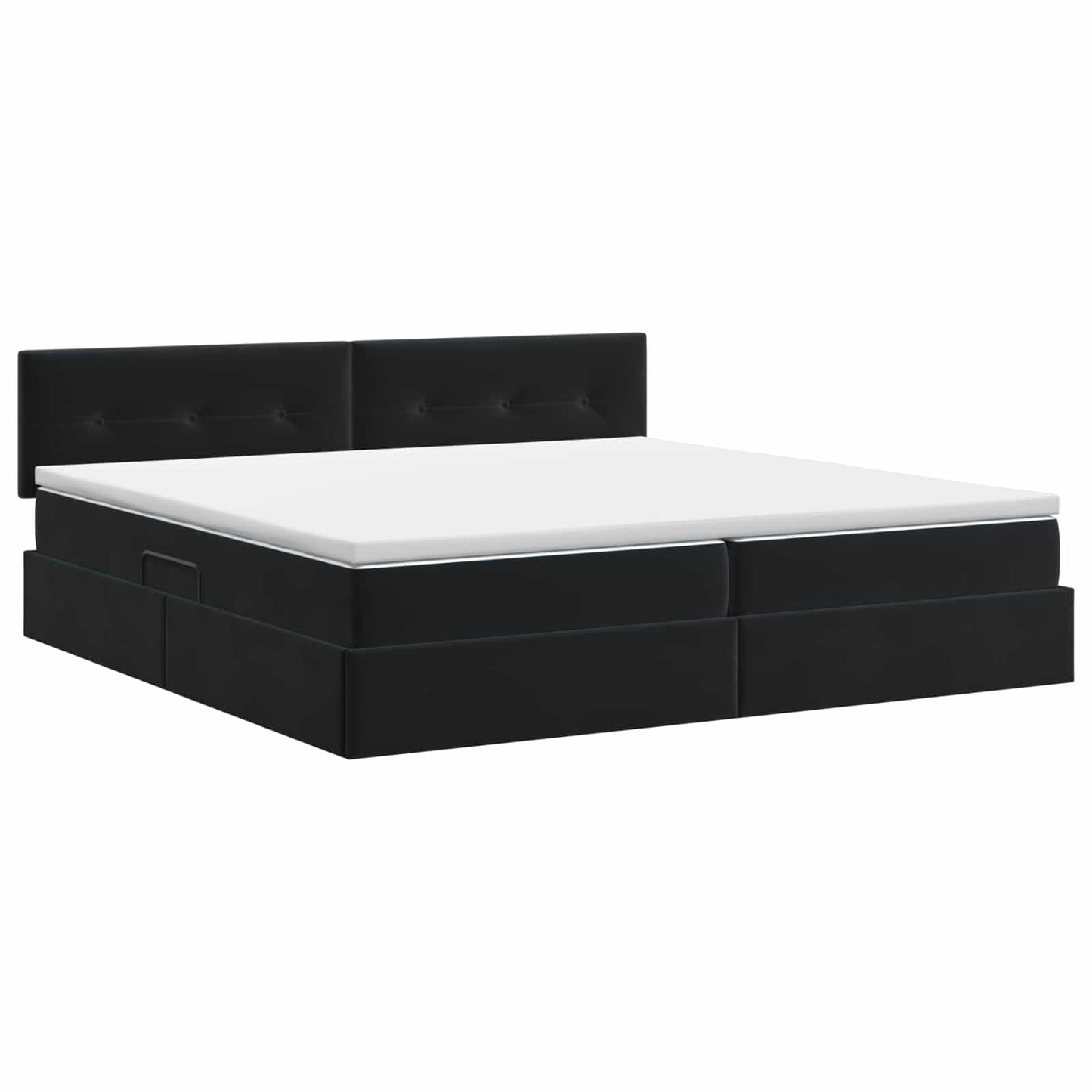 vidaXL Κρεβάτι Αποθήκης με κεφαλάρι Μαύρο 200 x 200 cm Βελούδο