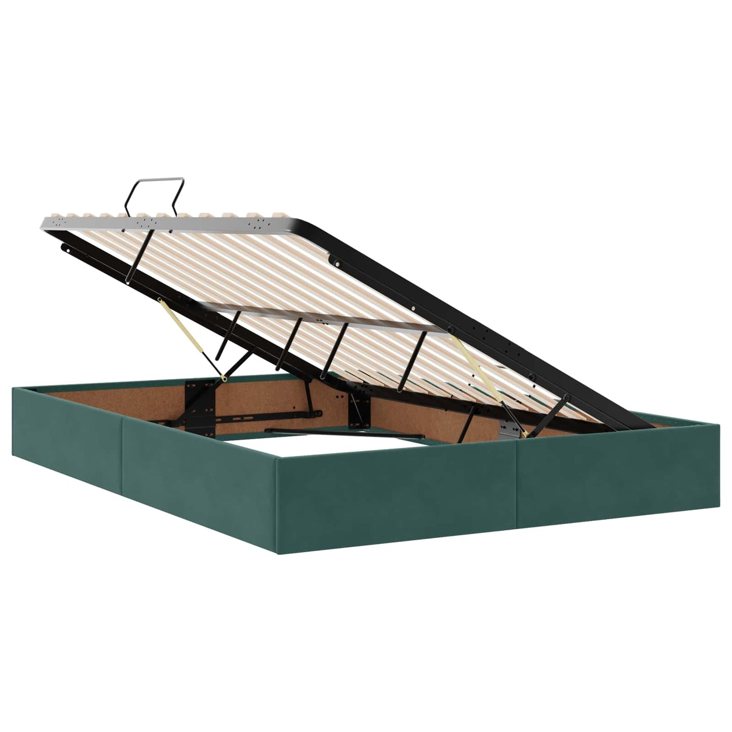 vidaXL Κρεβάτι Αποθήκης Σκούρο Πράσινο 140 x 200 cm Βελούδο