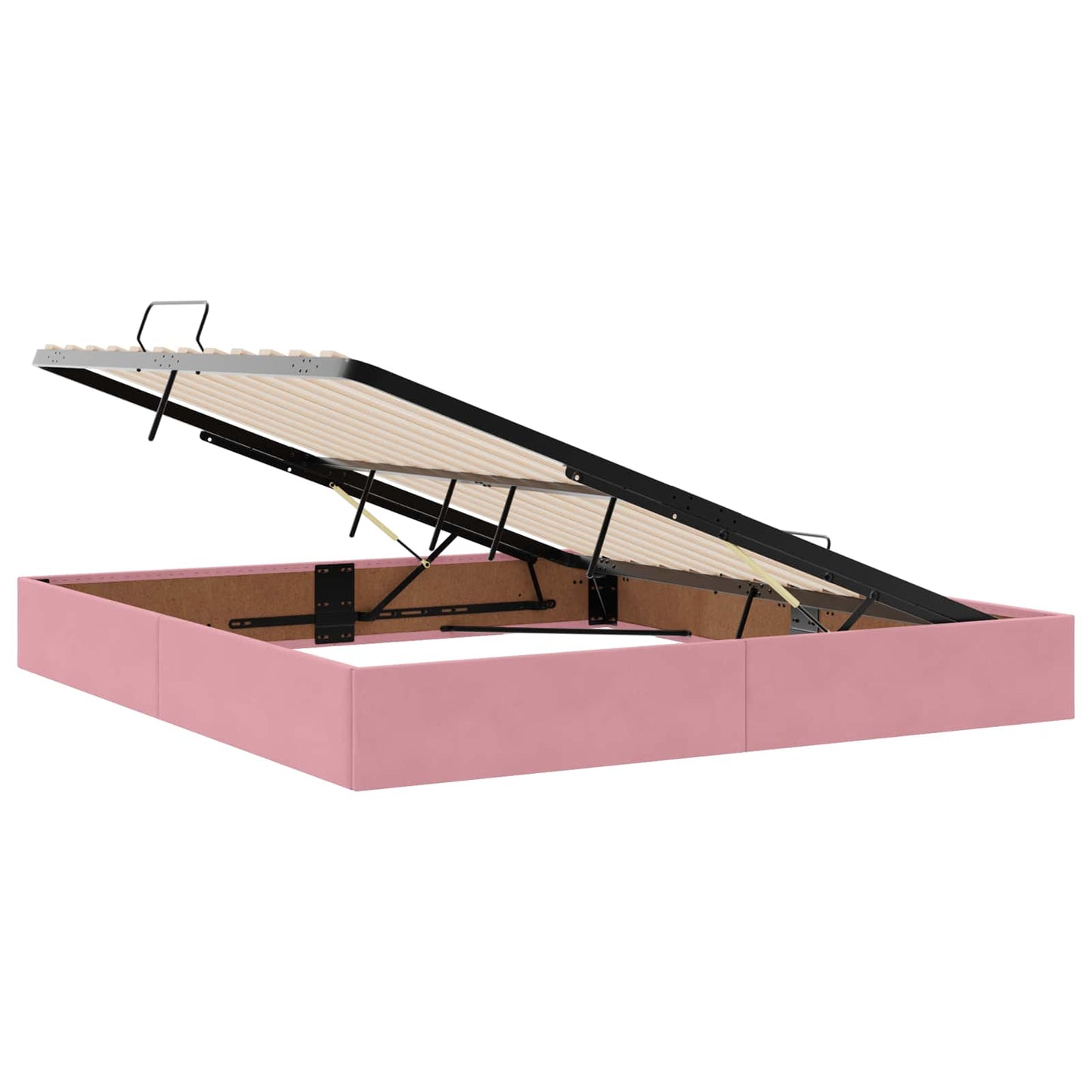 vidaXL Κρεβάτι Αποθήκης με κεφαλάρι Ροζ 180 x 200 cm Βελούδο