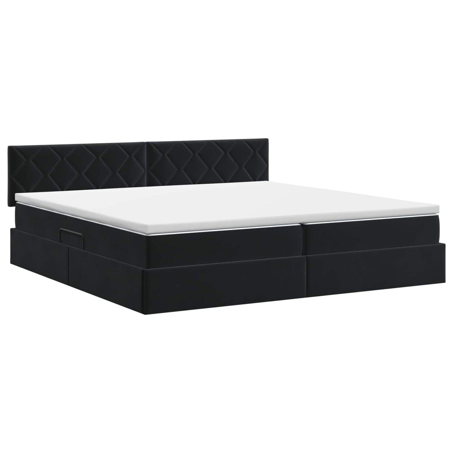 vidaXL Κρεβάτι Αποθήκης με κεφαλάρι Μαύρο 200 x 200 cm Βελούδο