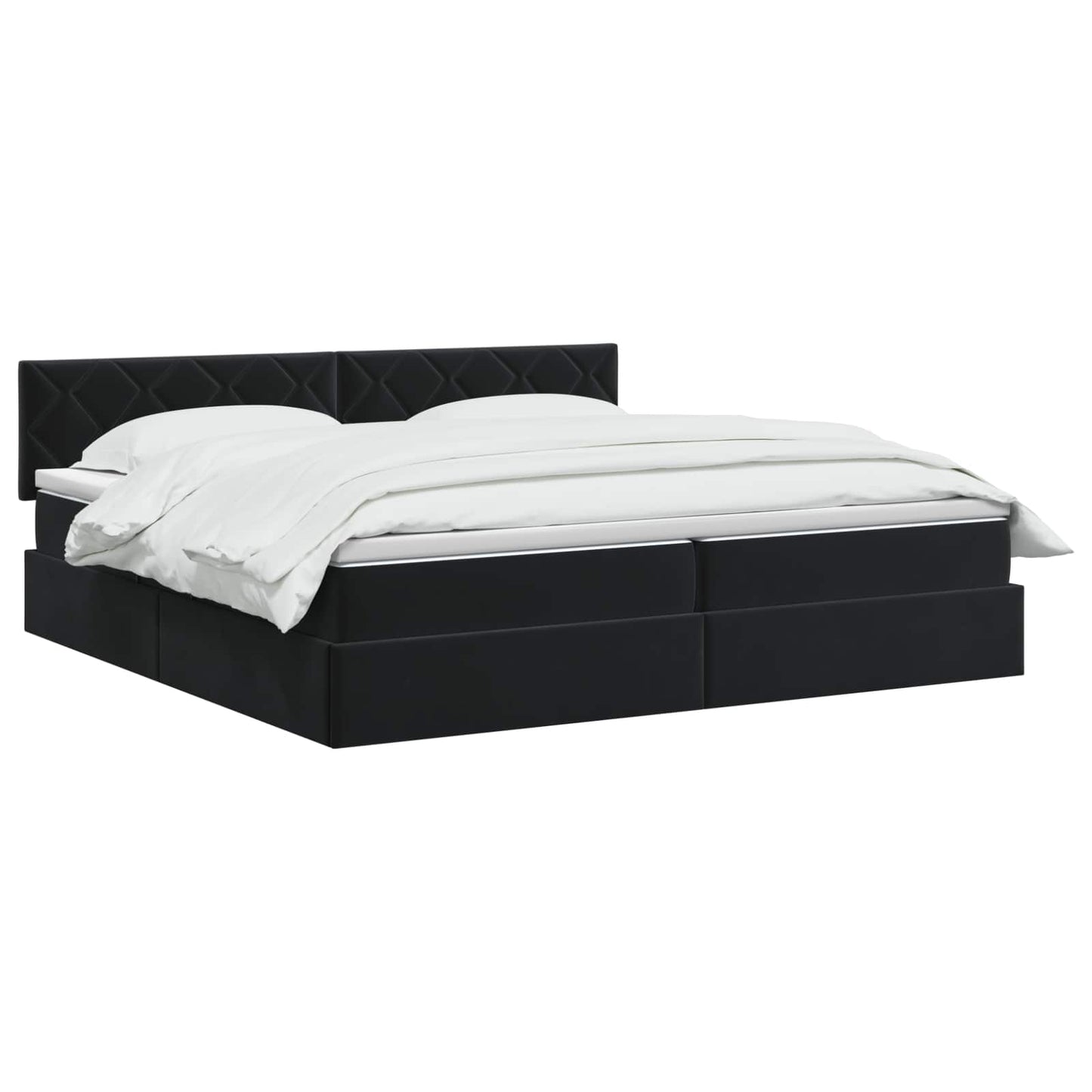 vidaXL Κρεβάτι Αποθήκης με κεφαλάρι Μαύρο 200 x 200 cm Βελούδο