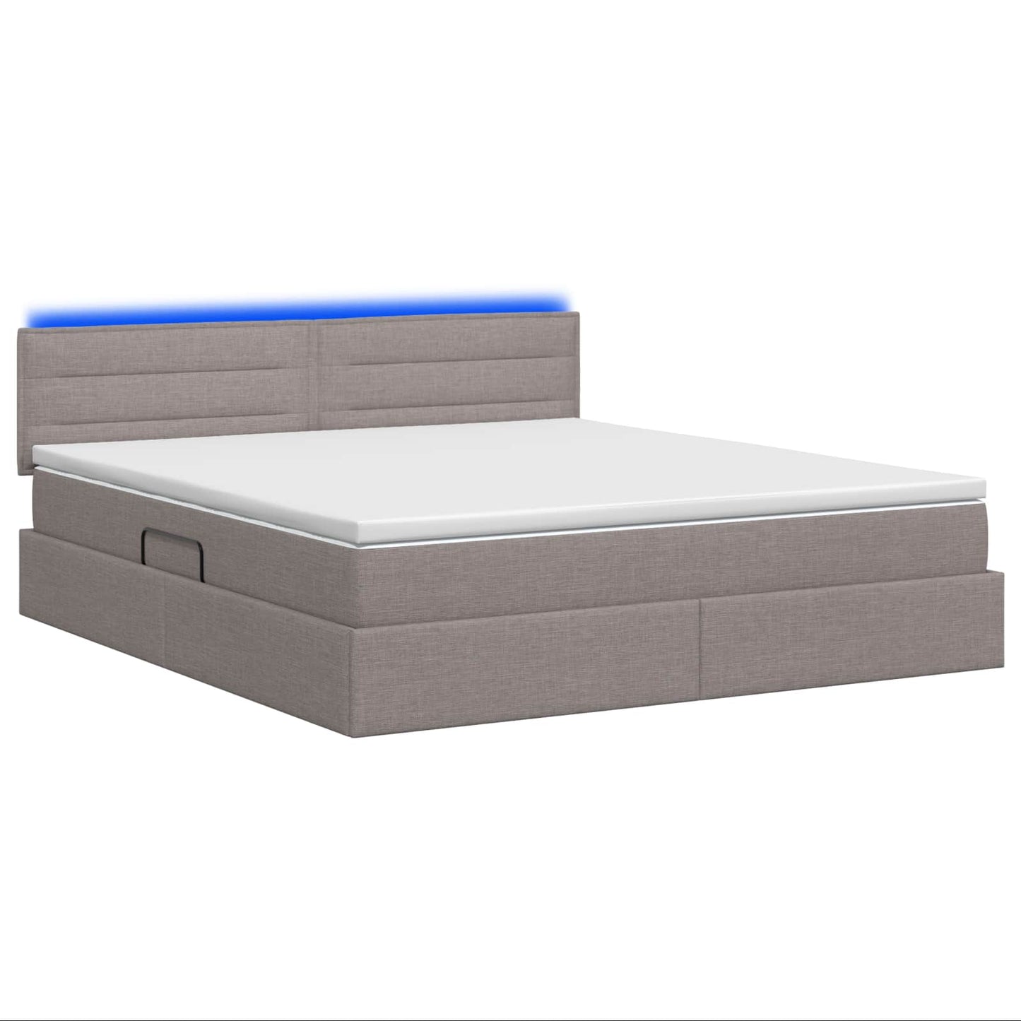 vidaXL LED Κρεβάτι αποθήκευσης με στρώμα Taupe 180 x 200 cm Ύφασμα