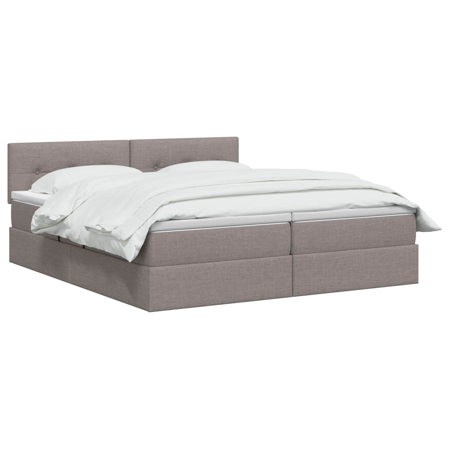 vidaXL LED Κρεβάτι αποθήκευσης με στρώμα Taupe 200 x 200 cm Ύφασμα