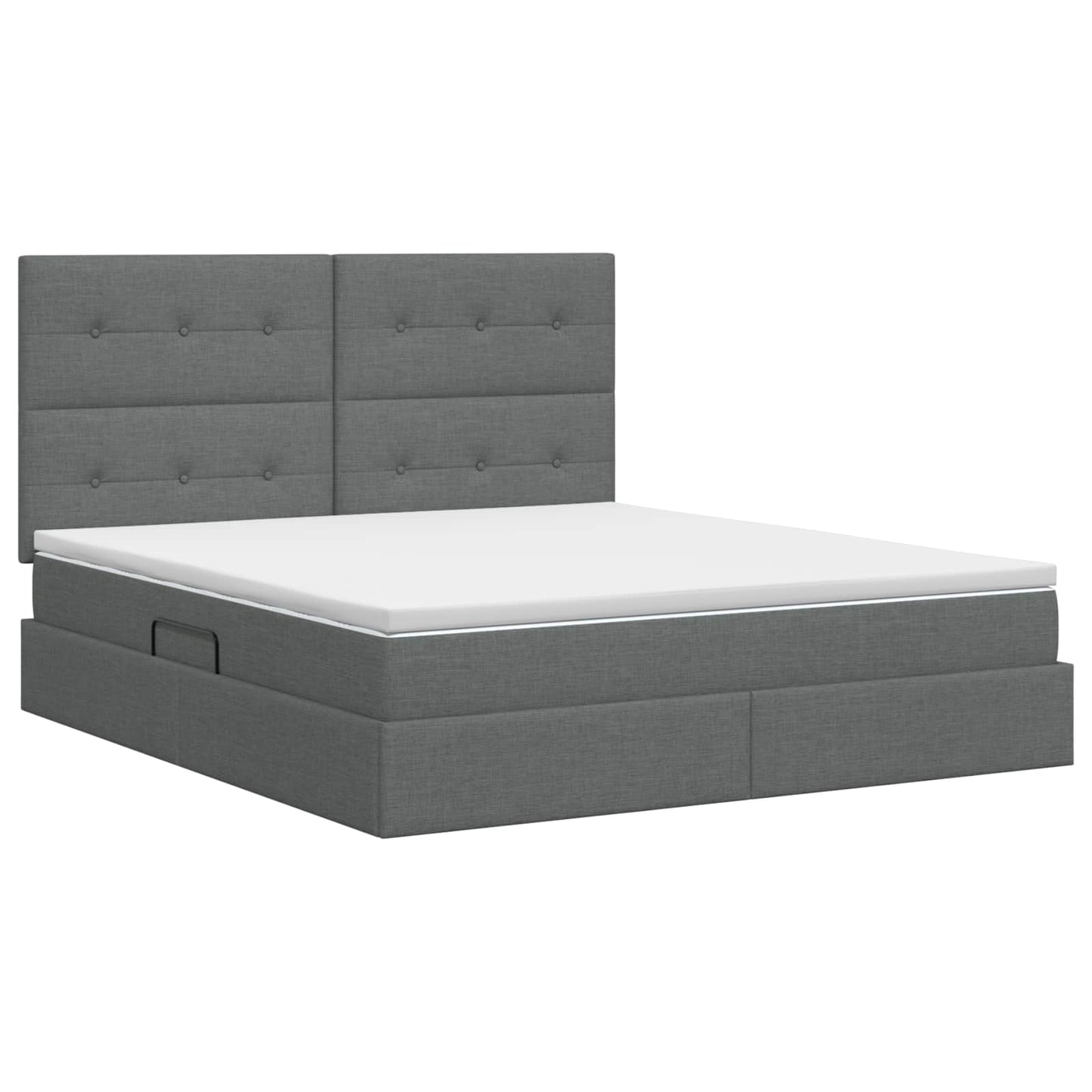vidaXL Κρεβάτι με αποθηκευτικό χώρο και στρώμα Σκούρο Γκρι ύφασμα