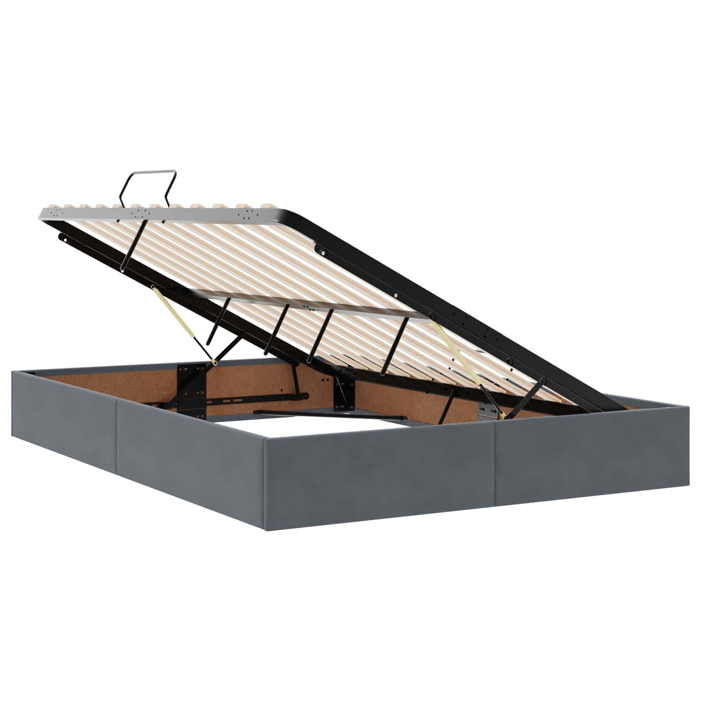 vidaXL Κρεβάτι με αποθηκευτικό χώρο και στρώμα Σκούρο Γκρι Βελούδο