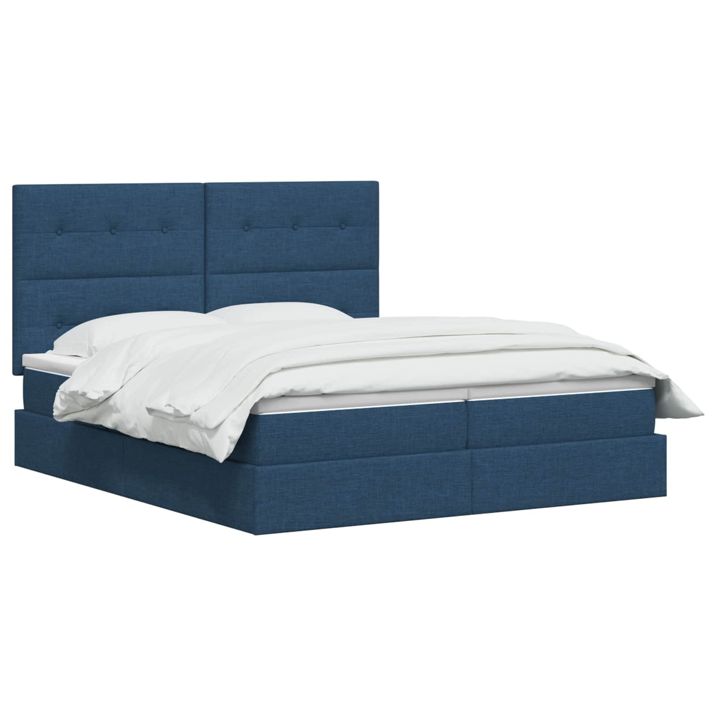 vidaXL Κρεβάτι Αποθήκης με κεφαλάρι Μπλε 180 x 200 cm Ύφασμα