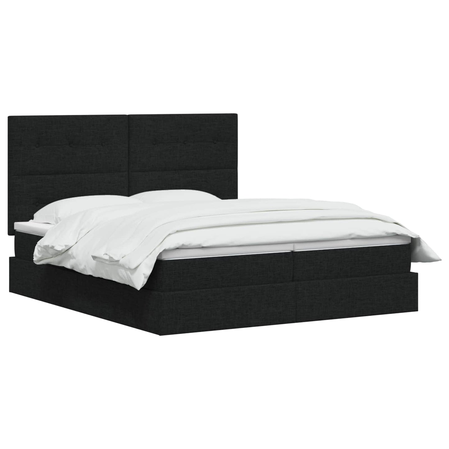 vidaXL Κρεβάτι Αποθήκης με κεφαλάρι Μαύρο 200 x 200 cm Ύφασμα