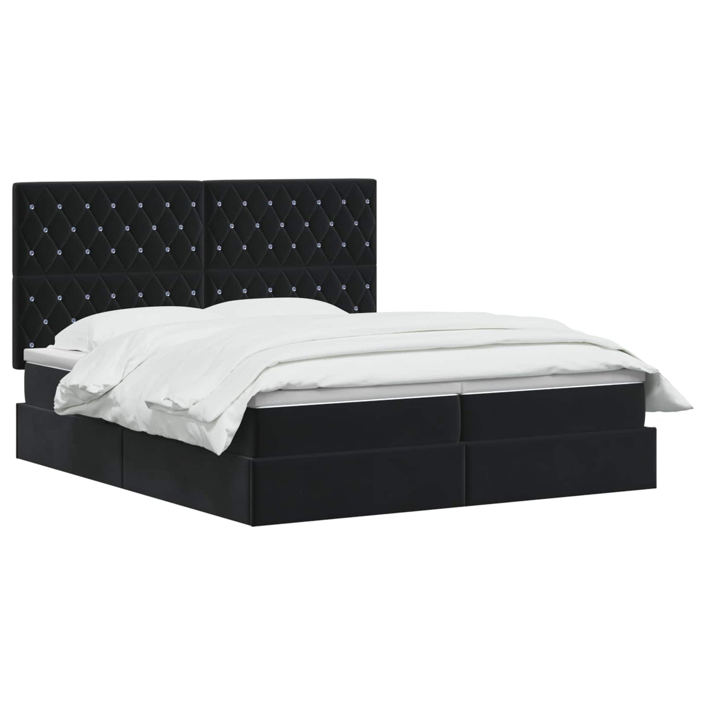 vidaXL Κρεβάτι Αποθήκης με κεφαλάρι Μαύρο 180 x 200 cm Βελούδο
