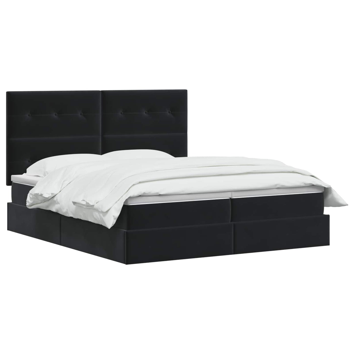 vidaXL Κρεβάτι Αποθήκης με κεφαλάρι Μαύρο 180 x 200 cm Βελούδο