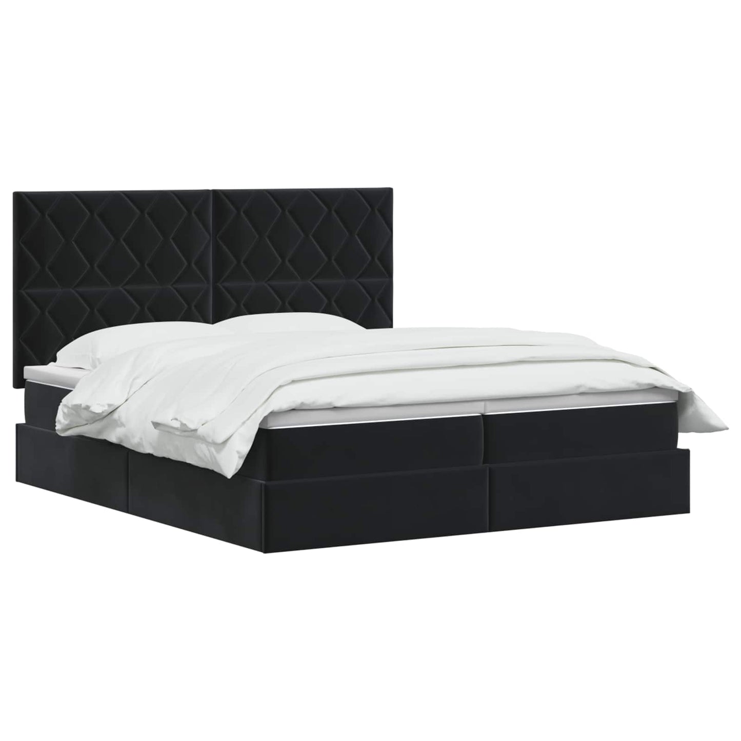 vidaXL Κρεβάτι Αποθήκης με κεφαλάρι Μαύρο 180 x 200 cm Βελούδο