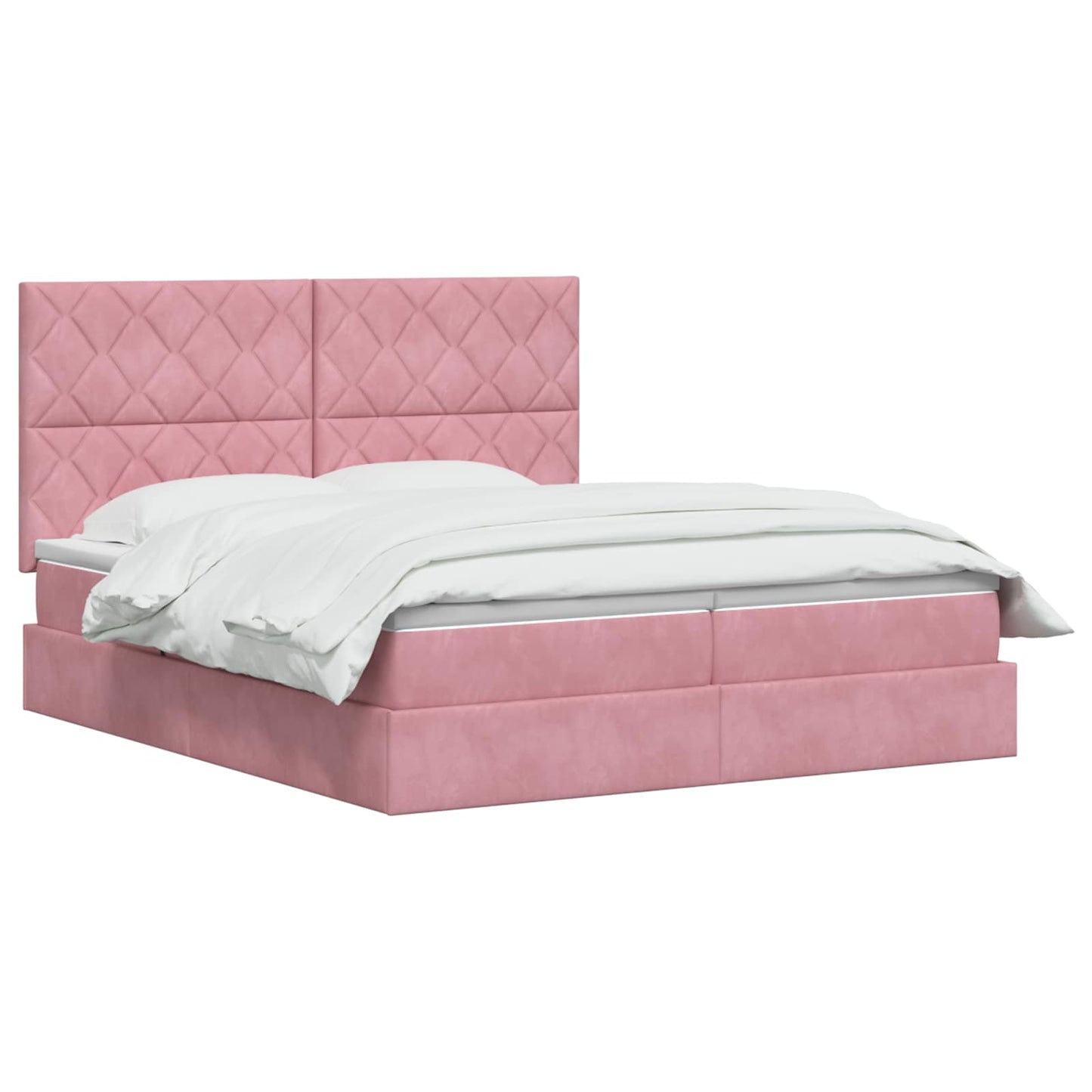 vidaXL Κρεβάτι Αποθήκης με κεφαλάρι Ροζ 180 x 200 cm Βελούδο