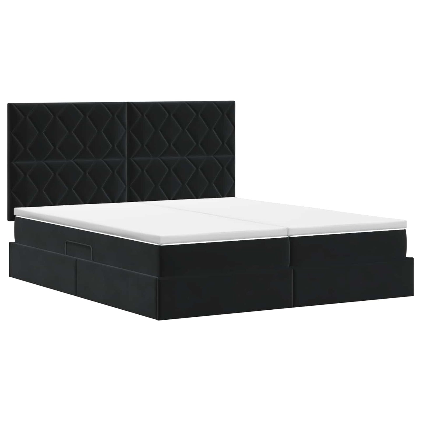 vidaXL Κρεβάτι Αποθήκης με κεφαλάρι Μαύρο 200 x 200 cm Βελούδο