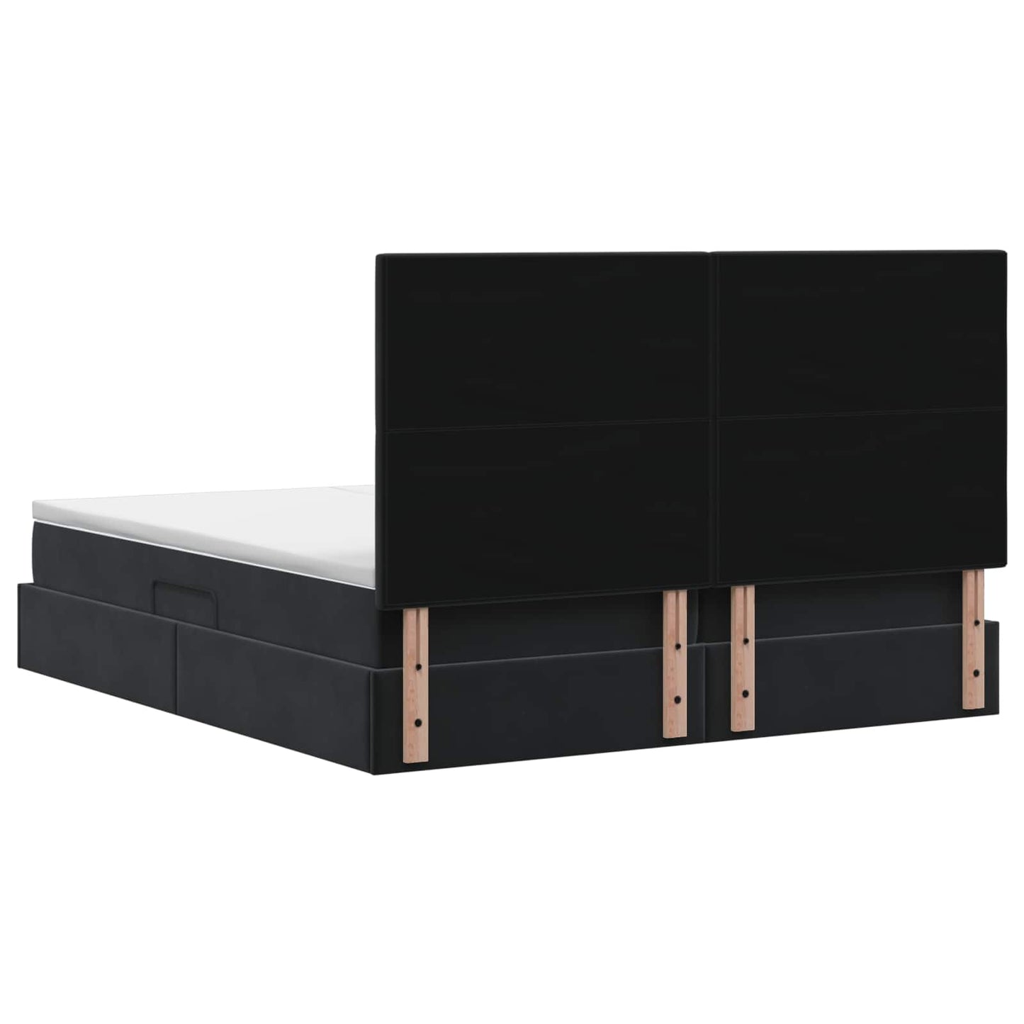 vidaXL Κρεβάτι Αποθήκης με κεφαλάρι Μαύρο 200 x 200 cm Βελούδο